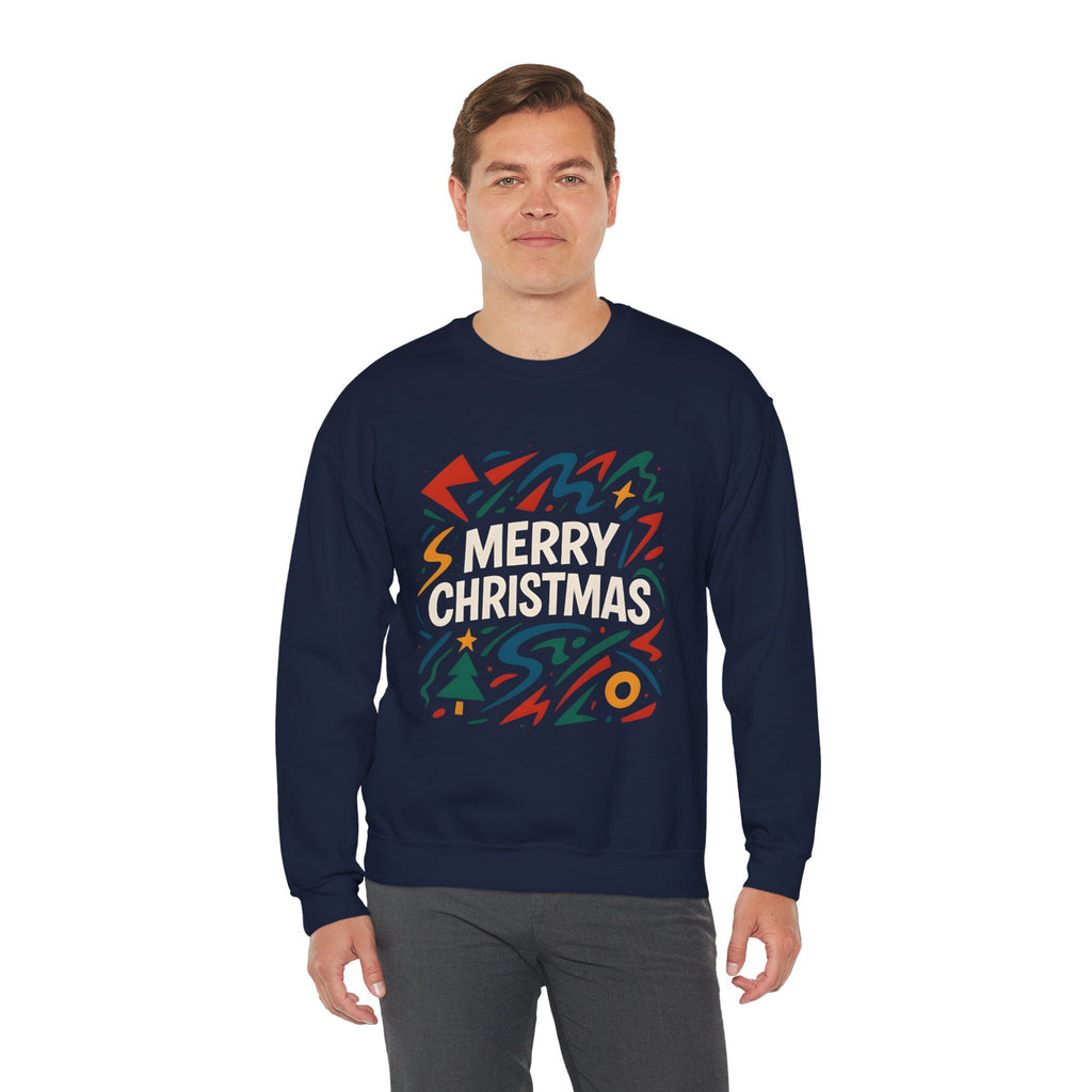 Merry Christmas Crewneck Sweatshirt — Retro Holiday Graphic