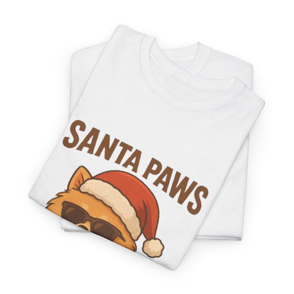 Santa Paws Is Coming T-Shirt — Cute Dog Christmas Tee