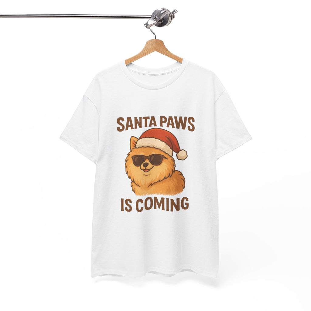 Santa Paws Is Coming T-Shirt — Cute Dog Christmas Tee