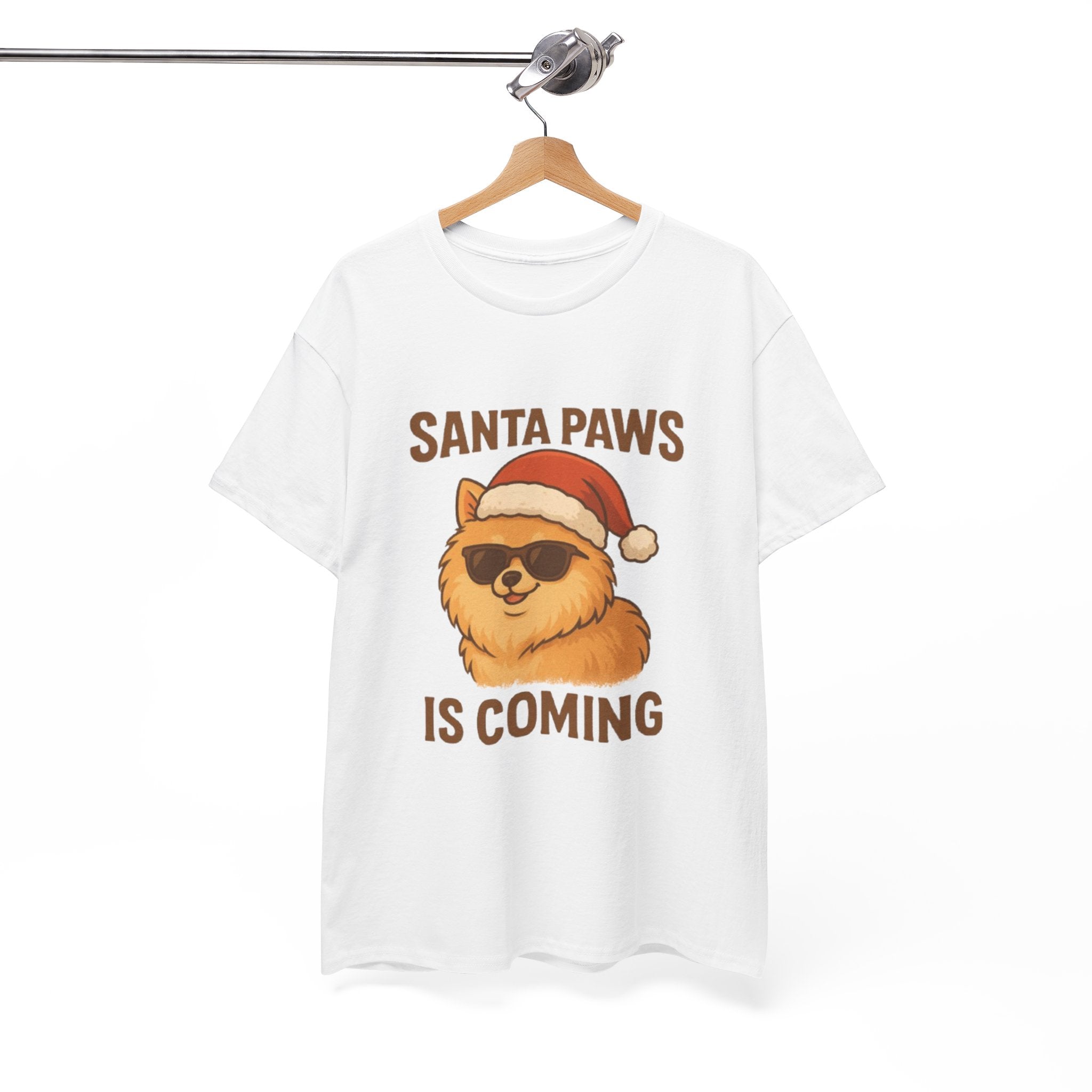 Santa Paws Is Coming T-Shirt — Cute Dog Christmas Tee