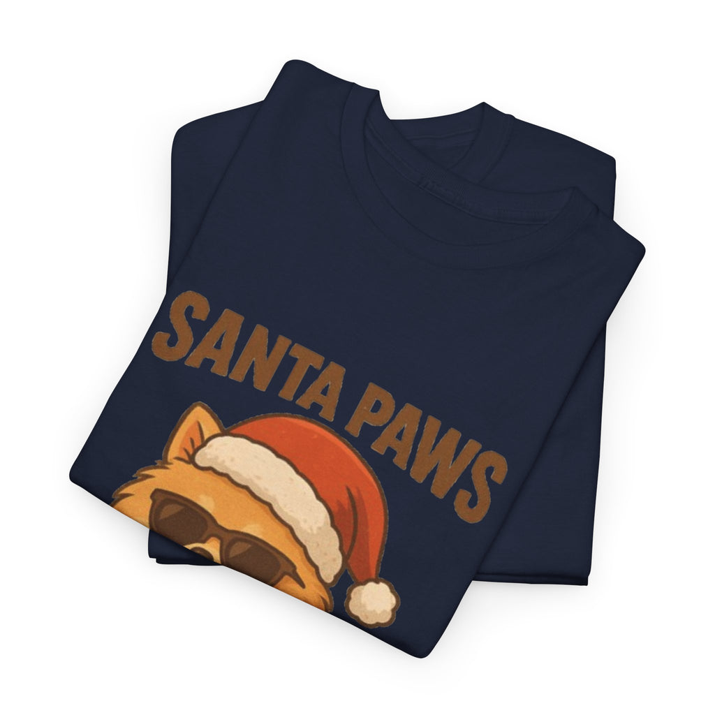 Santa Paws Is Coming T-Shirt — Cute Dog Christmas Tee