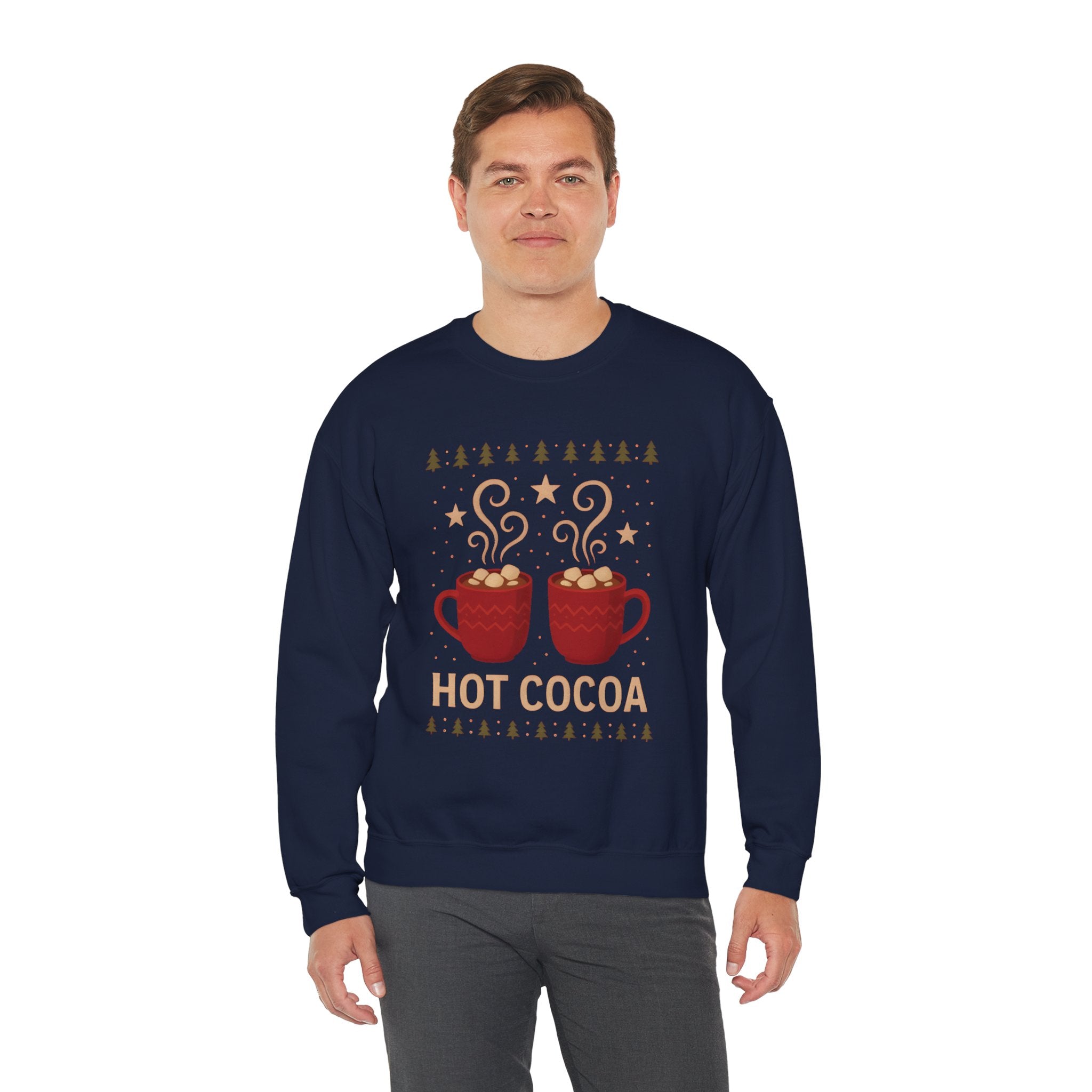 Hot Cocoa Crewneck Sweatshirt — Cozy Winter Mug Graphic