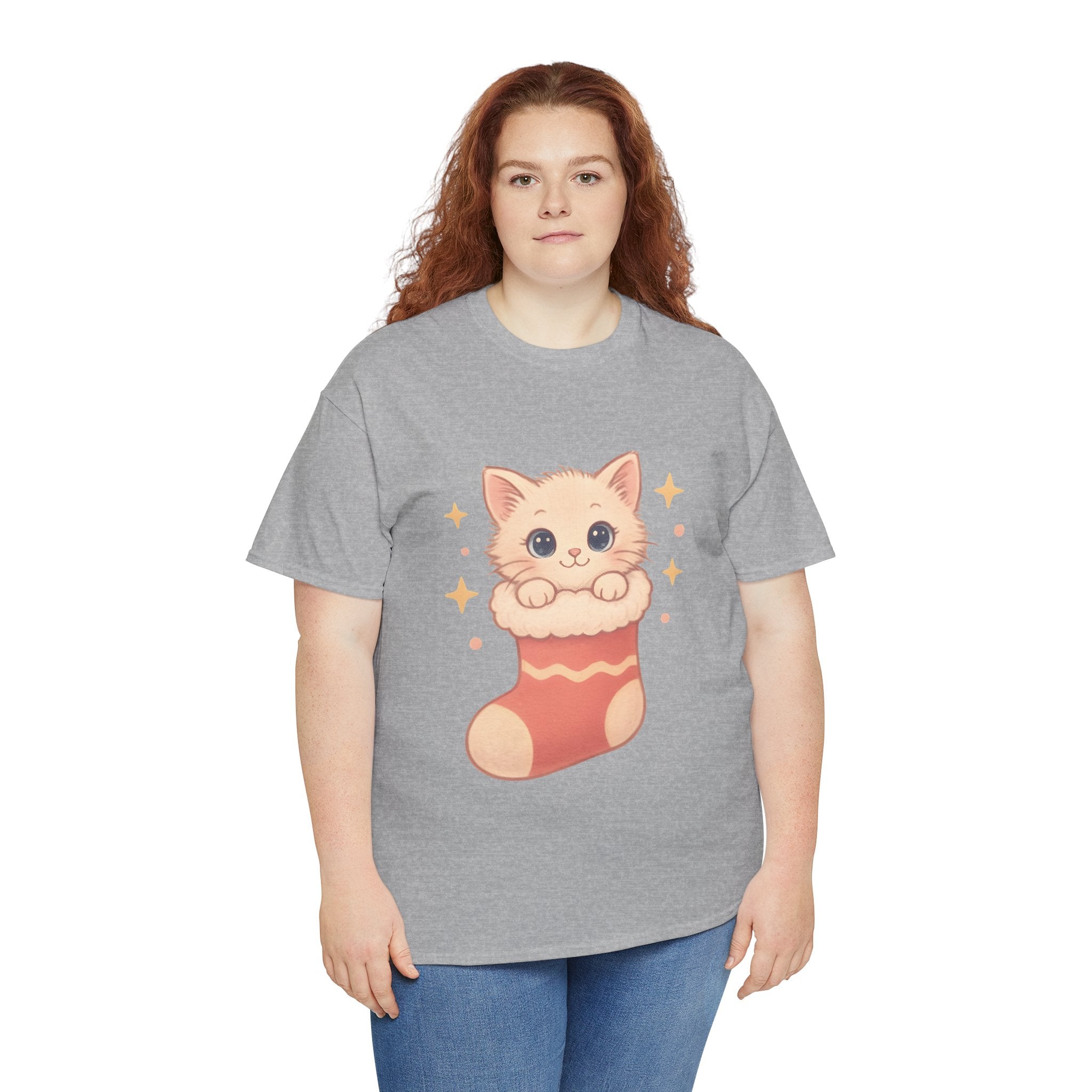 Cute Kitten in Christmas Stocking Tee