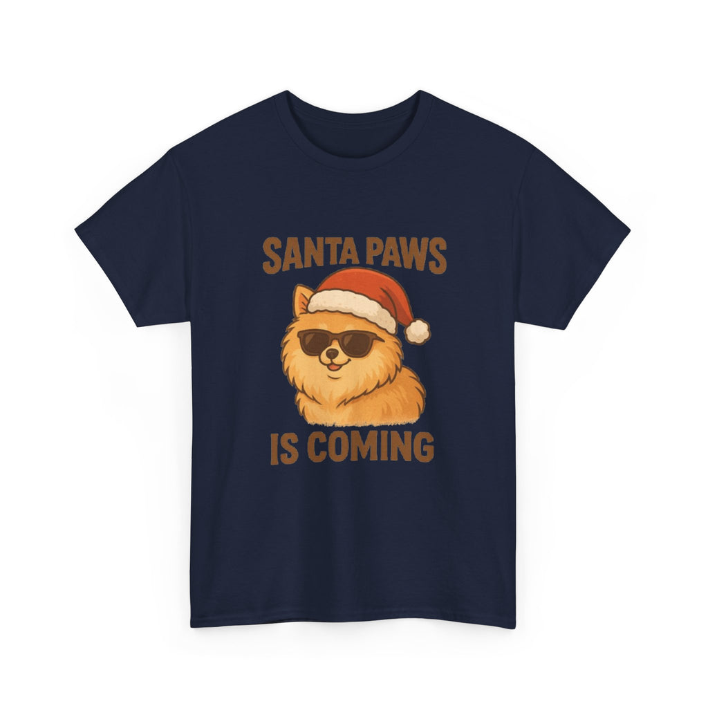 Santa Paws Is Coming T-Shirt — Cute Dog Christmas Tee