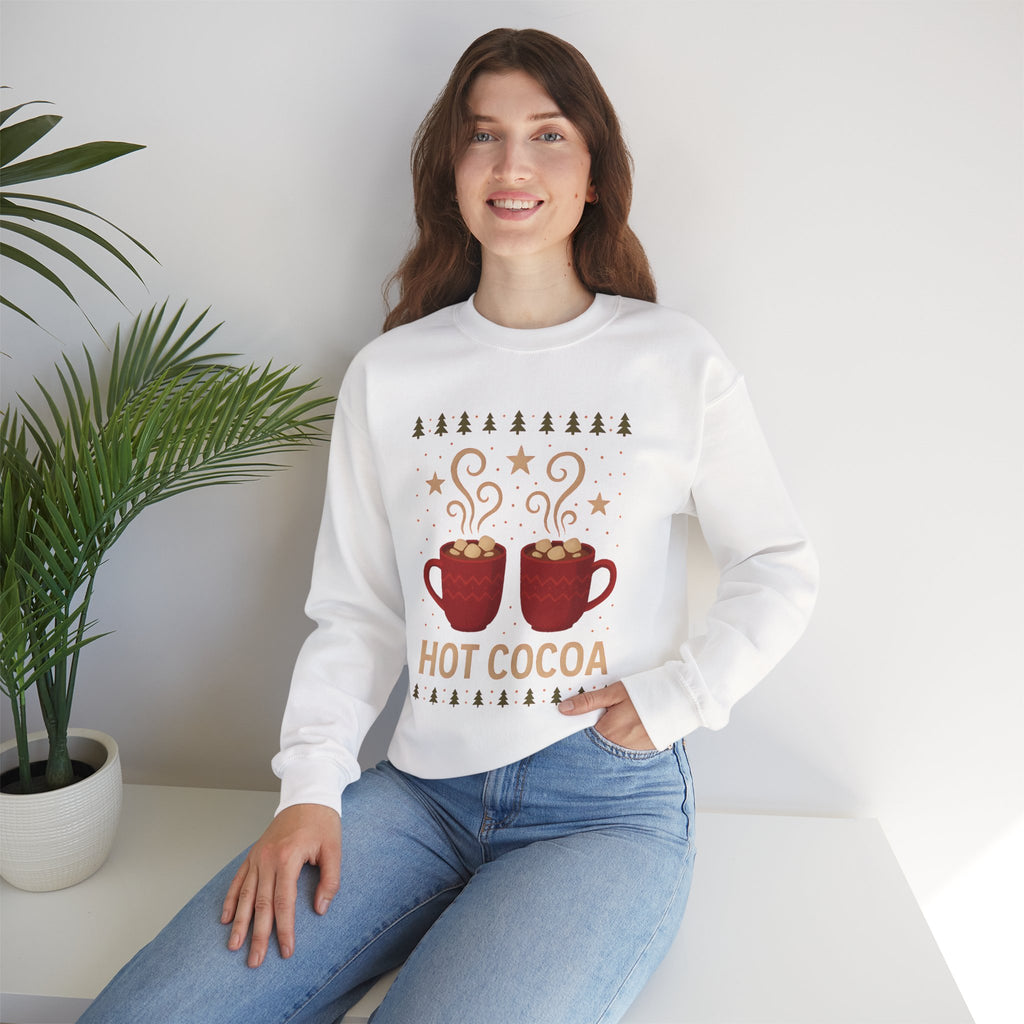 Hot Cocoa Crewneck Sweatshirt — Cozy Winter Mug Graphic