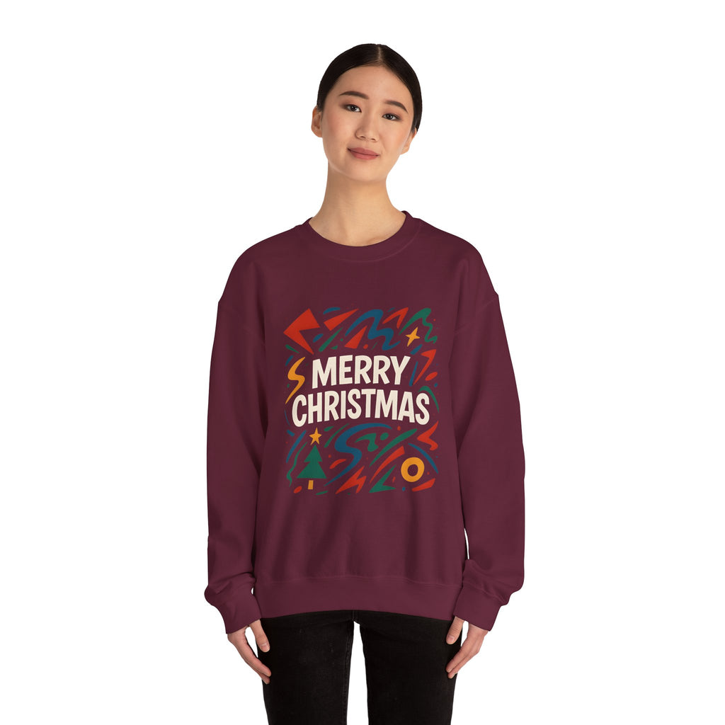 Merry Christmas Crewneck Sweatshirt — Retro Holiday Graphic