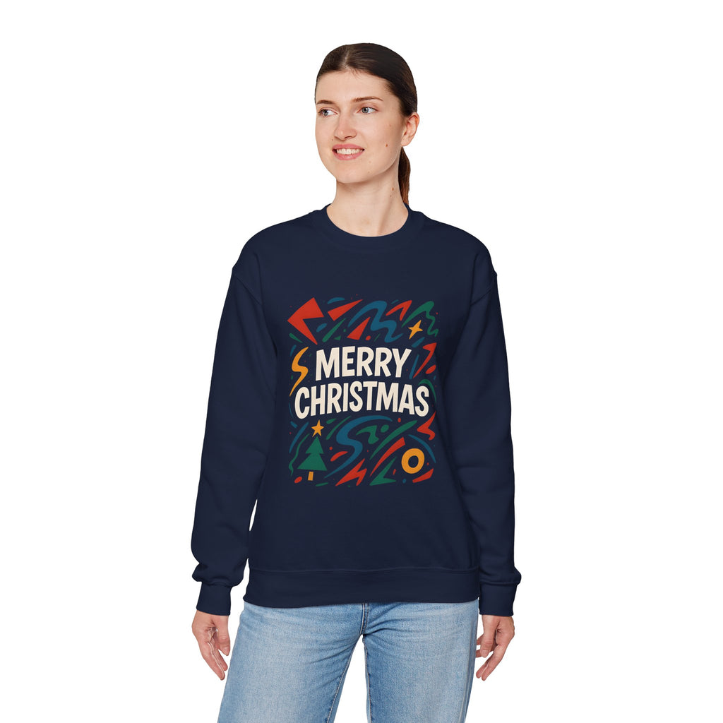 Merry Christmas Crewneck Sweatshirt — Retro Holiday Graphic