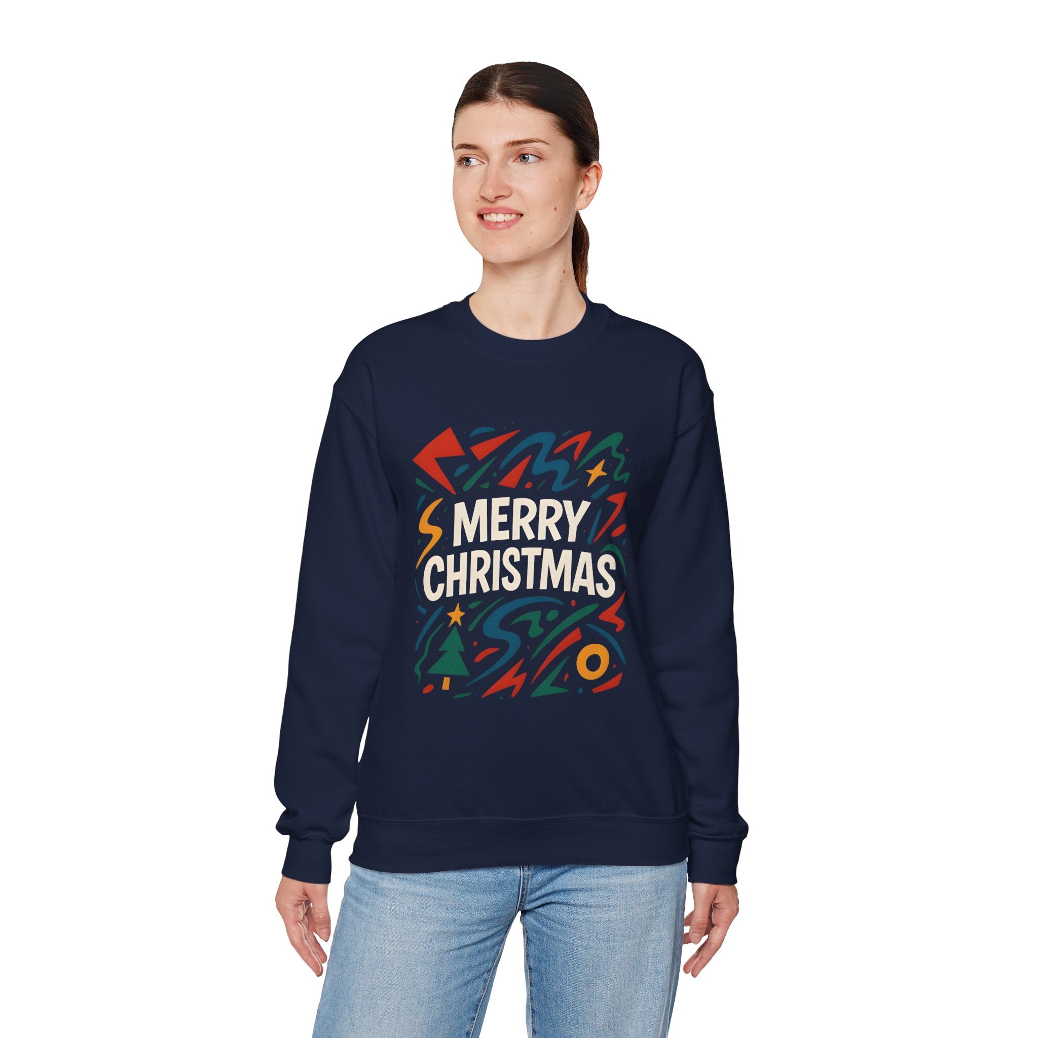 Merry Christmas Crewneck Sweatshirt — Retro Holiday Graphic