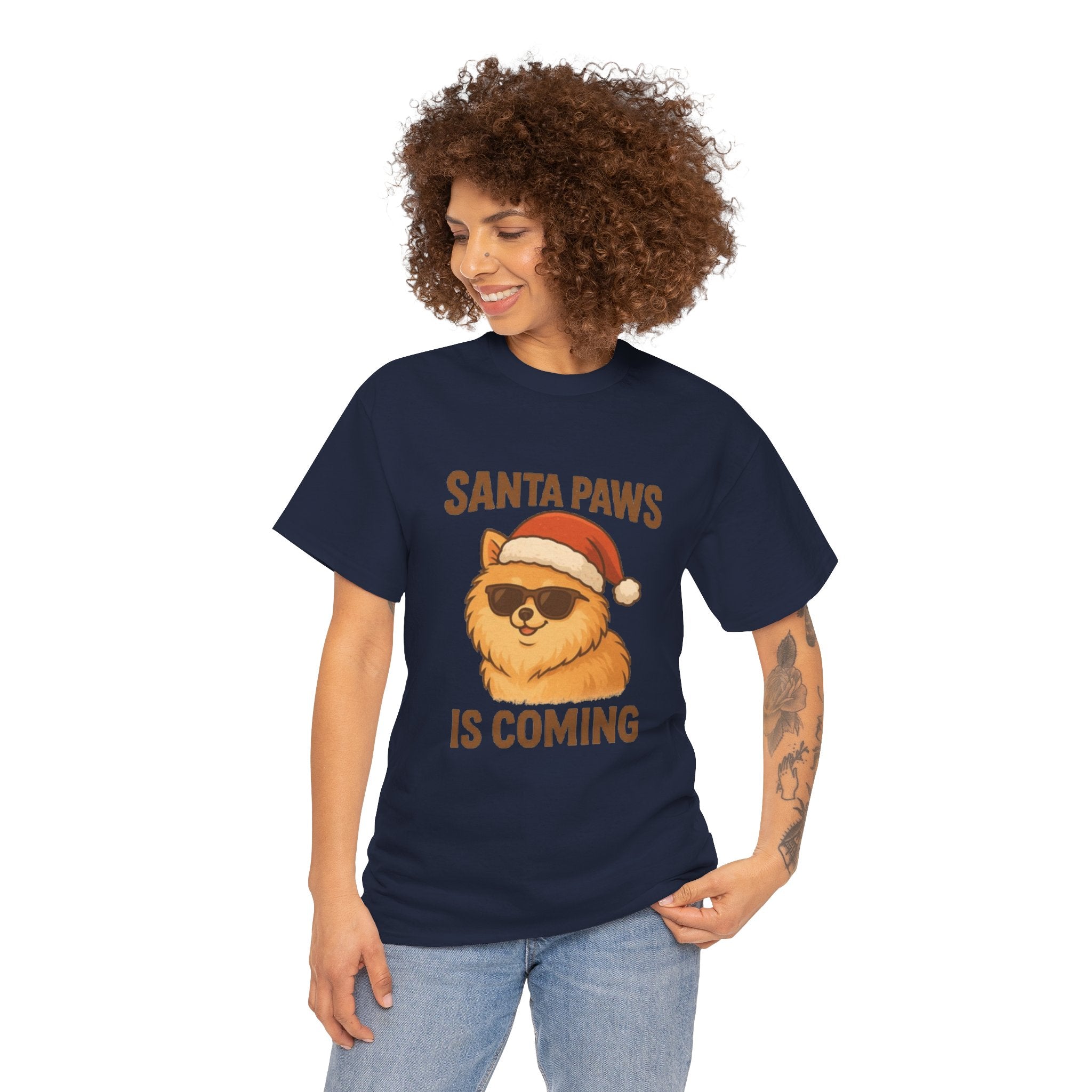 Santa Paws Is Coming T-Shirt — Cute Dog Christmas Tee