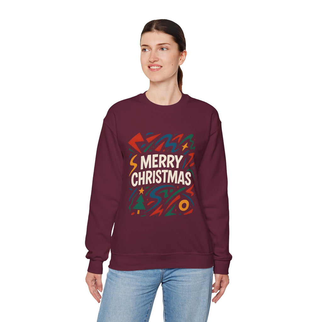 Merry Christmas Crewneck Sweatshirt — Retro Holiday Graphic