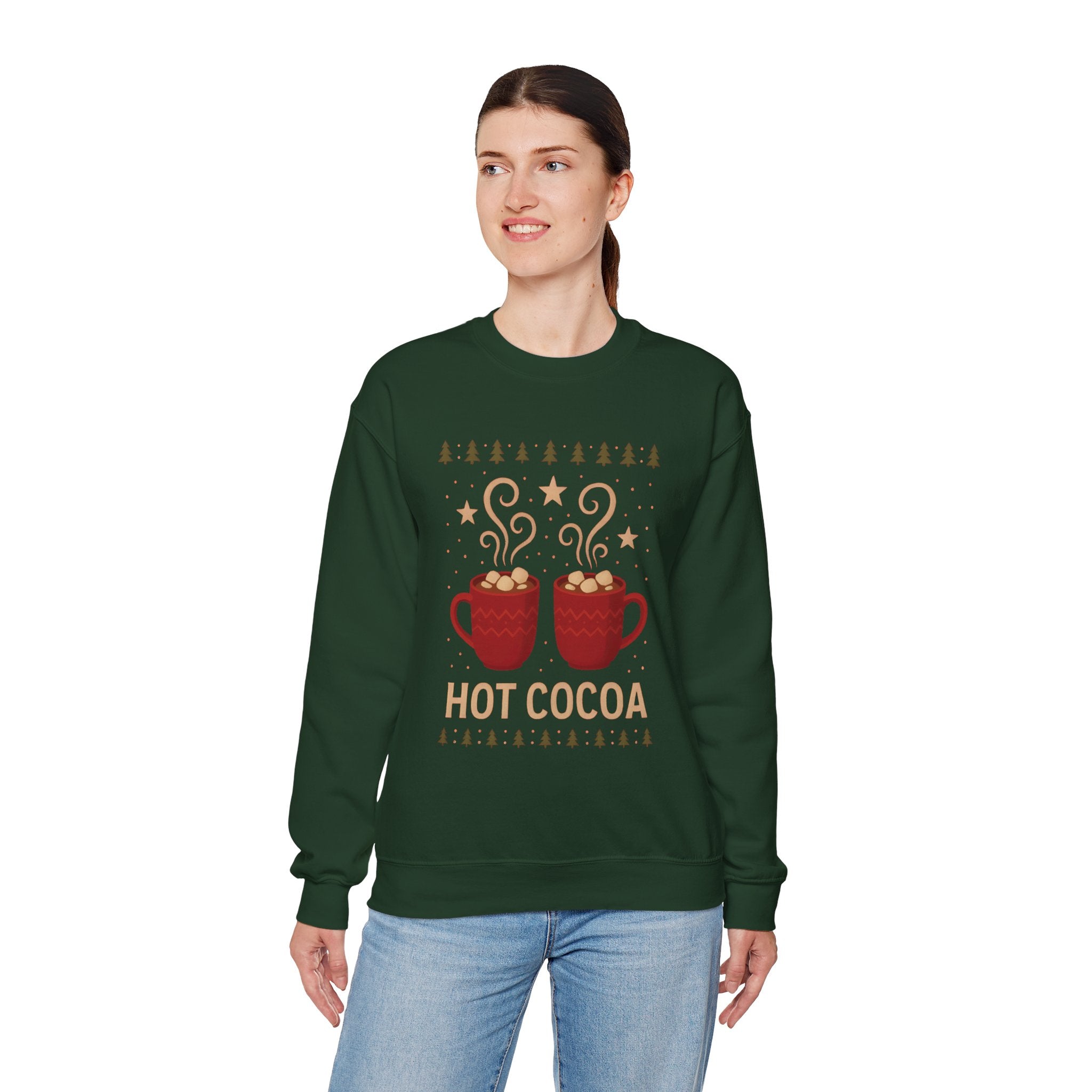 Hot Cocoa Crewneck Sweatshirt — Cozy Winter Mug Graphic