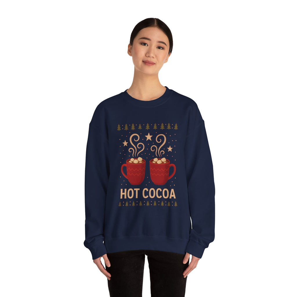 Hot Cocoa Crewneck Sweatshirt — Cozy Winter Mug Graphic