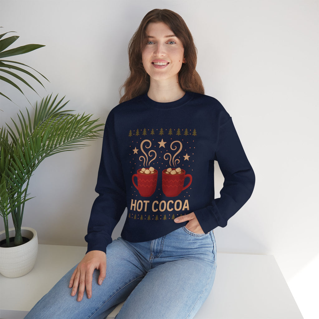 Hot Cocoa Crewneck Sweatshirt — Cozy Winter Mug Graphic
