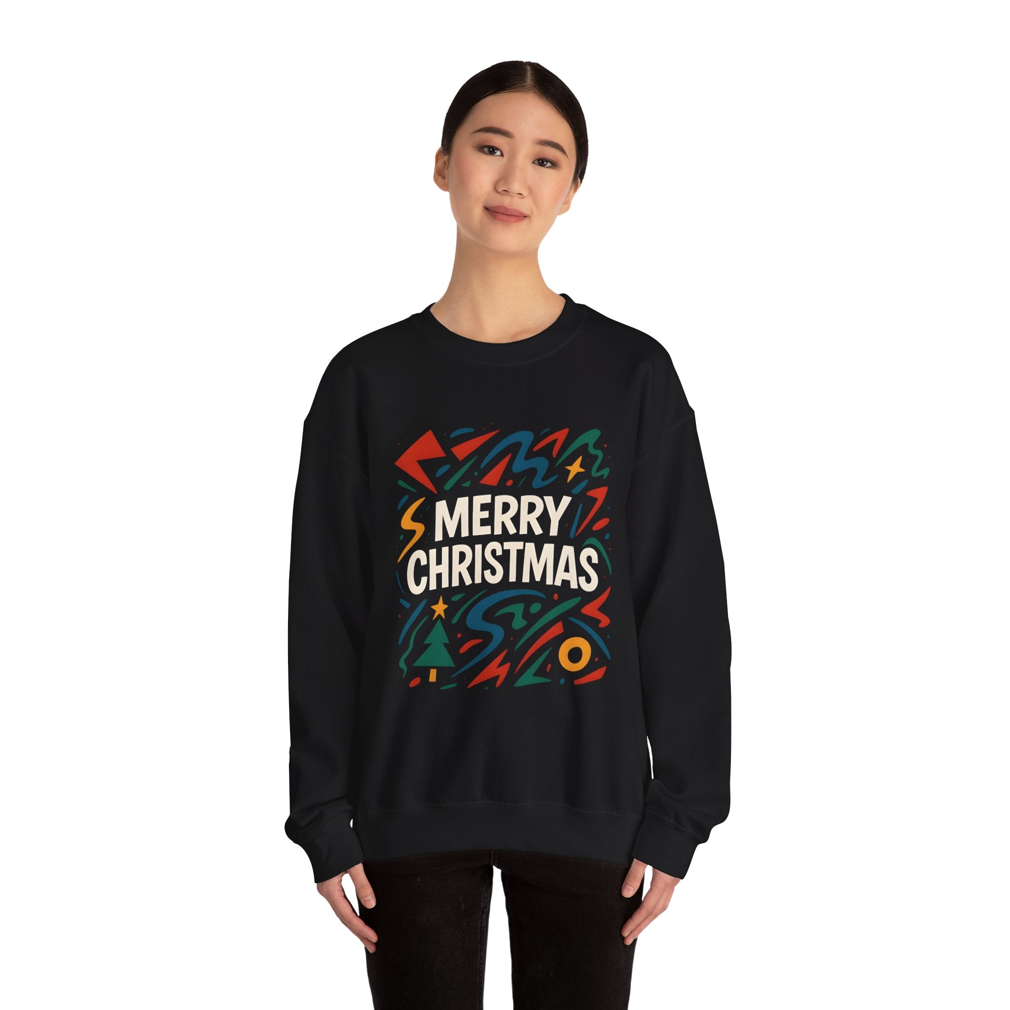 Merry Christmas Crewneck Sweatshirt — Retro Holiday Graphic