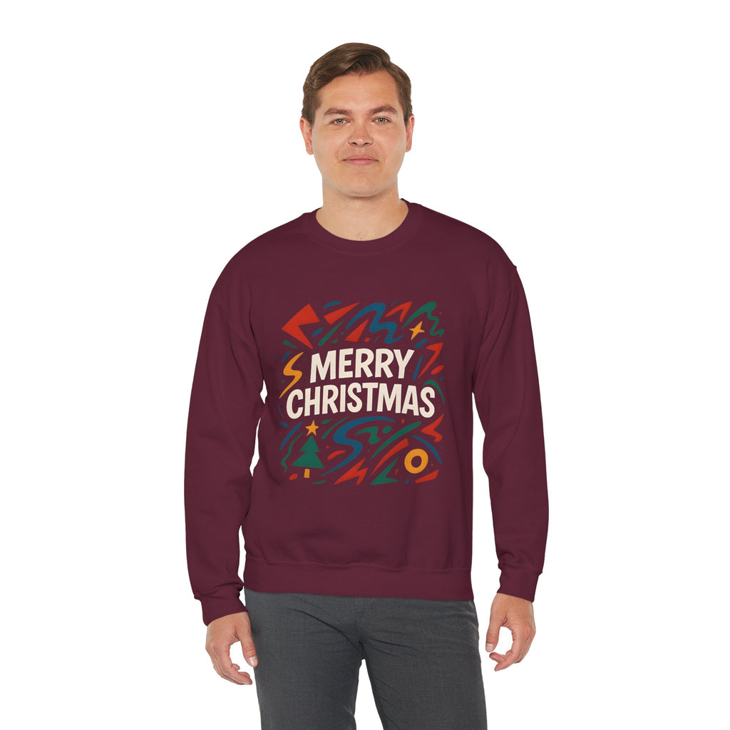 Merry Christmas Crewneck Sweatshirt — Retro Holiday Graphic