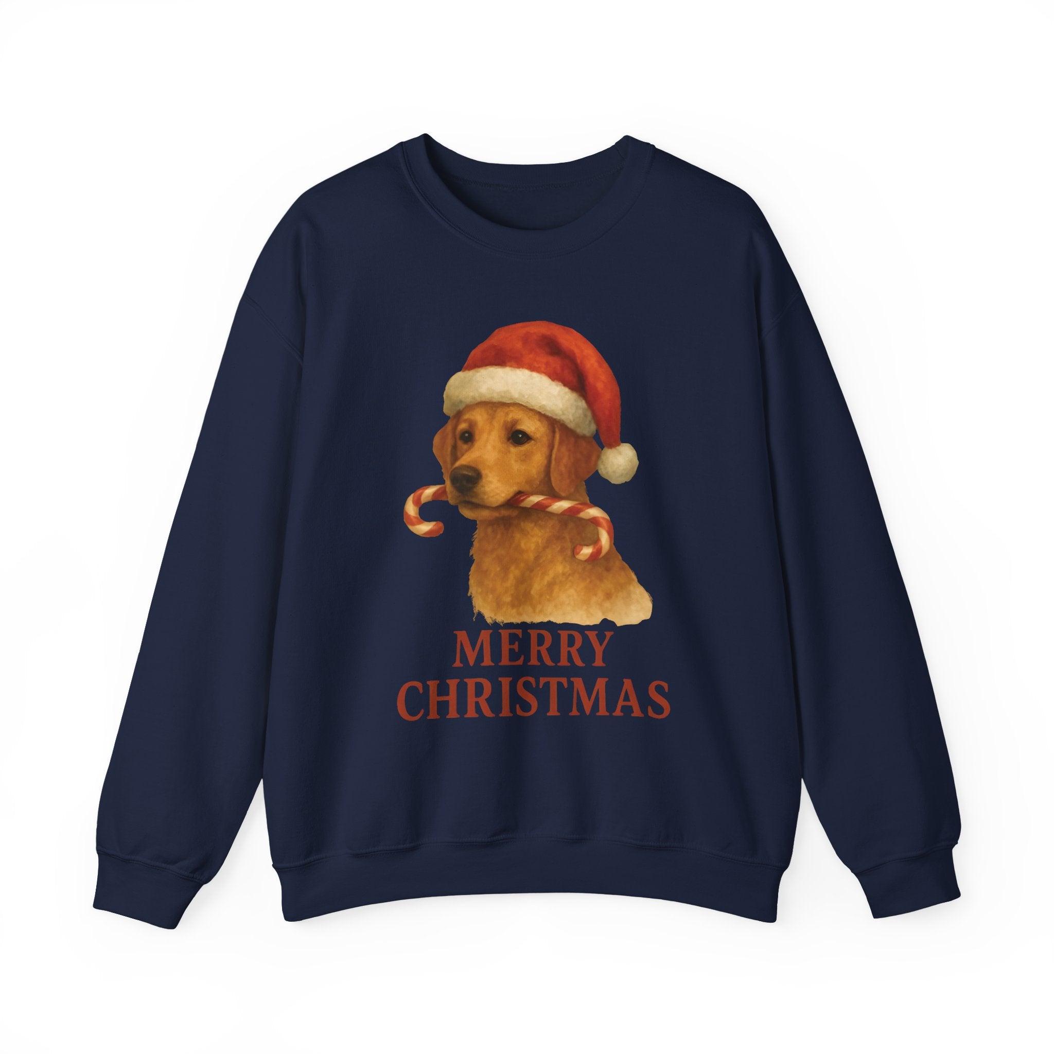 Christmas Puppy Crewneck Sweatshirt — 'Merry Christmas' Holiday Dog Sweatshirt