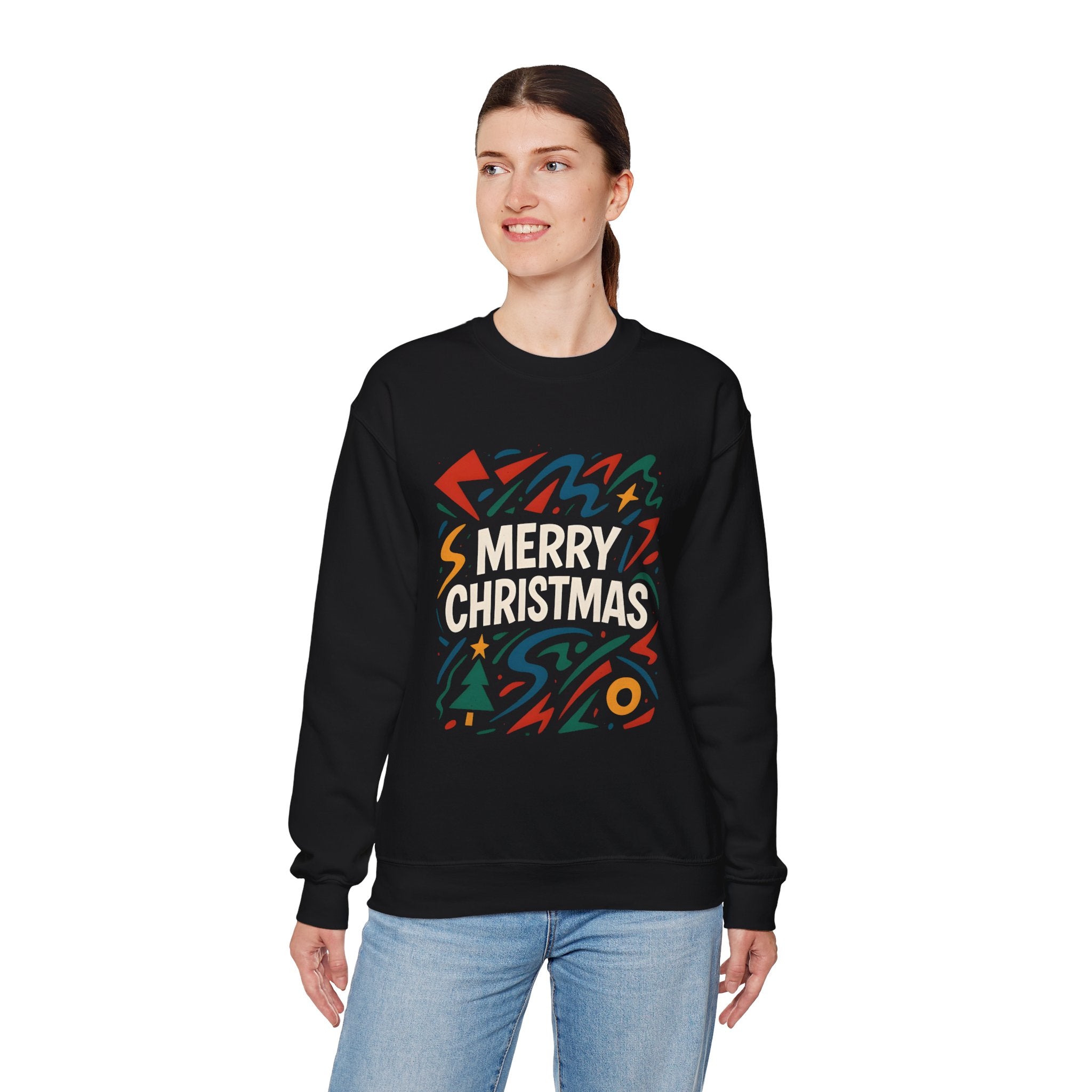 Merry Christmas Crewneck Sweatshirt — Retro Holiday Graphic