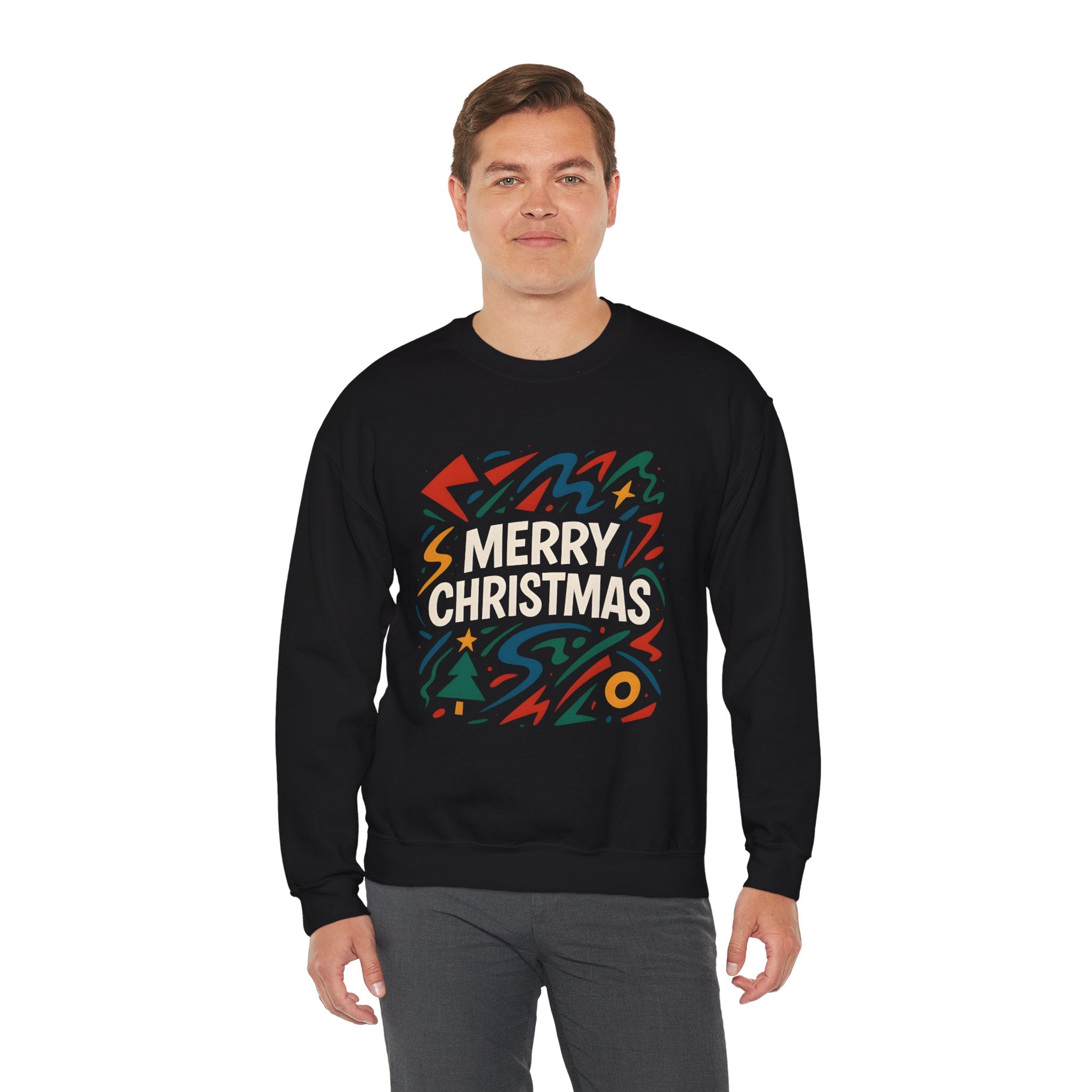 Merry Christmas Crewneck Sweatshirt — Retro Holiday Graphic