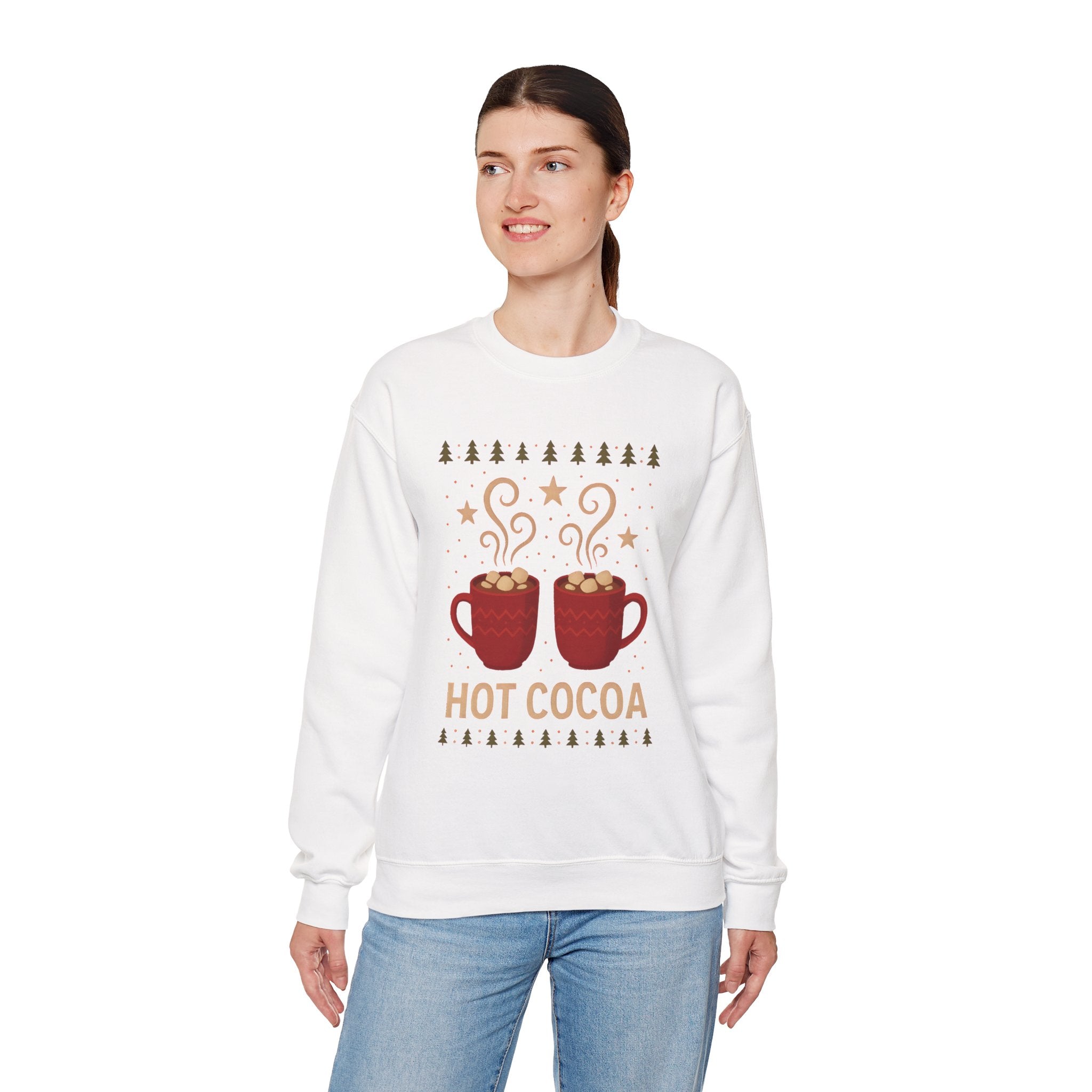 Hot Cocoa Crewneck Sweatshirt — Cozy Winter Mug Graphic