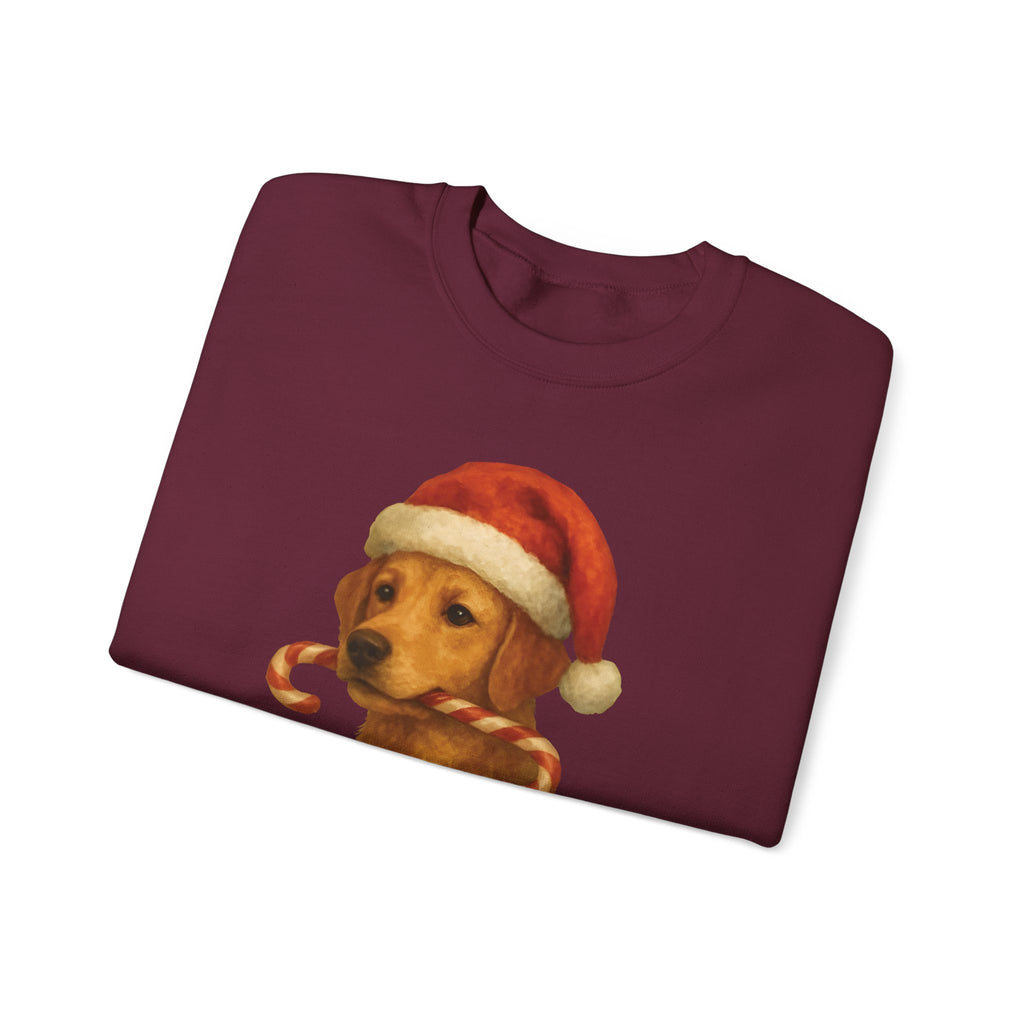 Christmas Puppy Crewneck Sweatshirt — 'Merry Christmas' Holiday Dog Sweatshirt