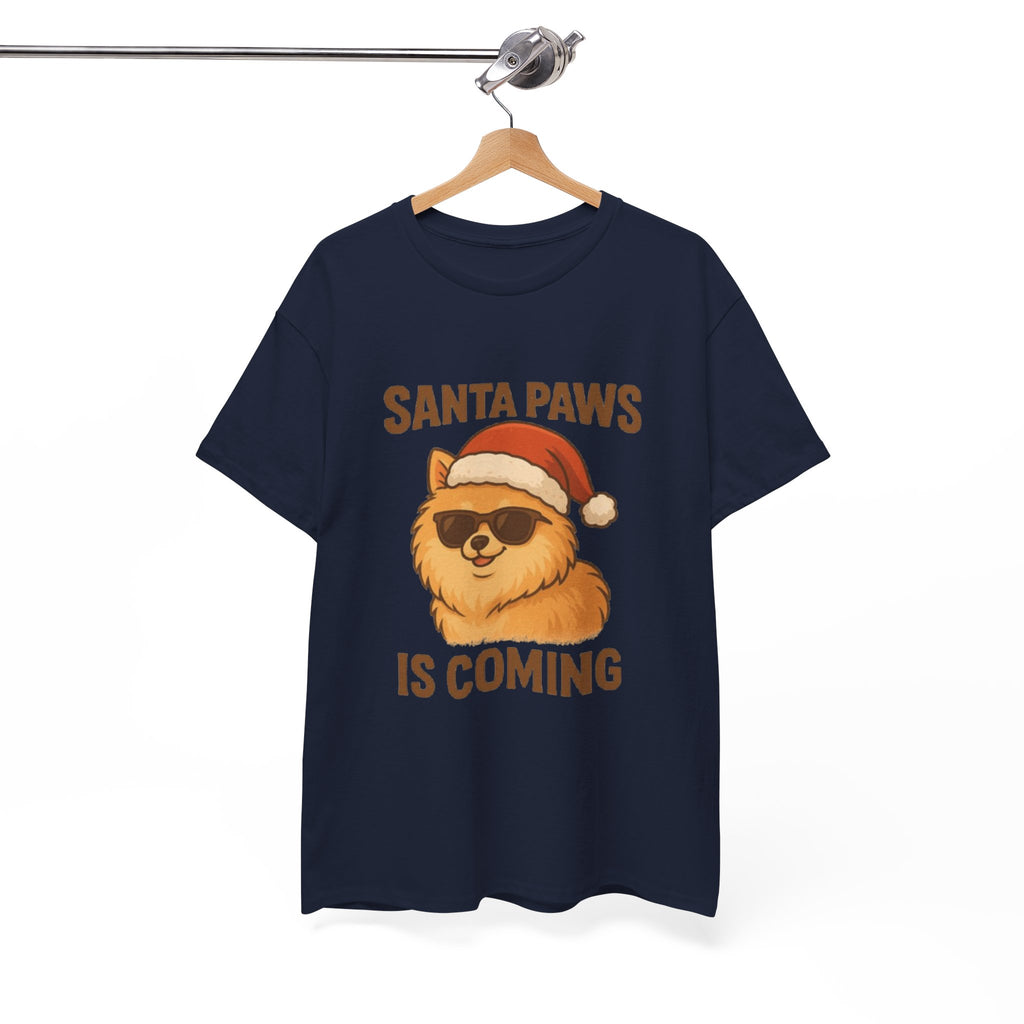Santa Paws Is Coming T-Shirt — Cute Dog Christmas Tee