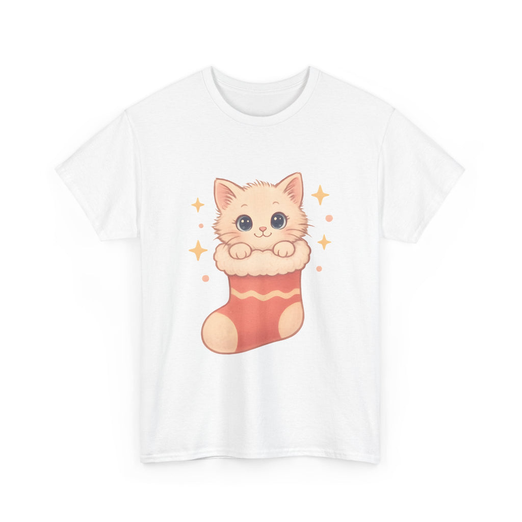 Cute Kitten in Christmas Stocking Tee