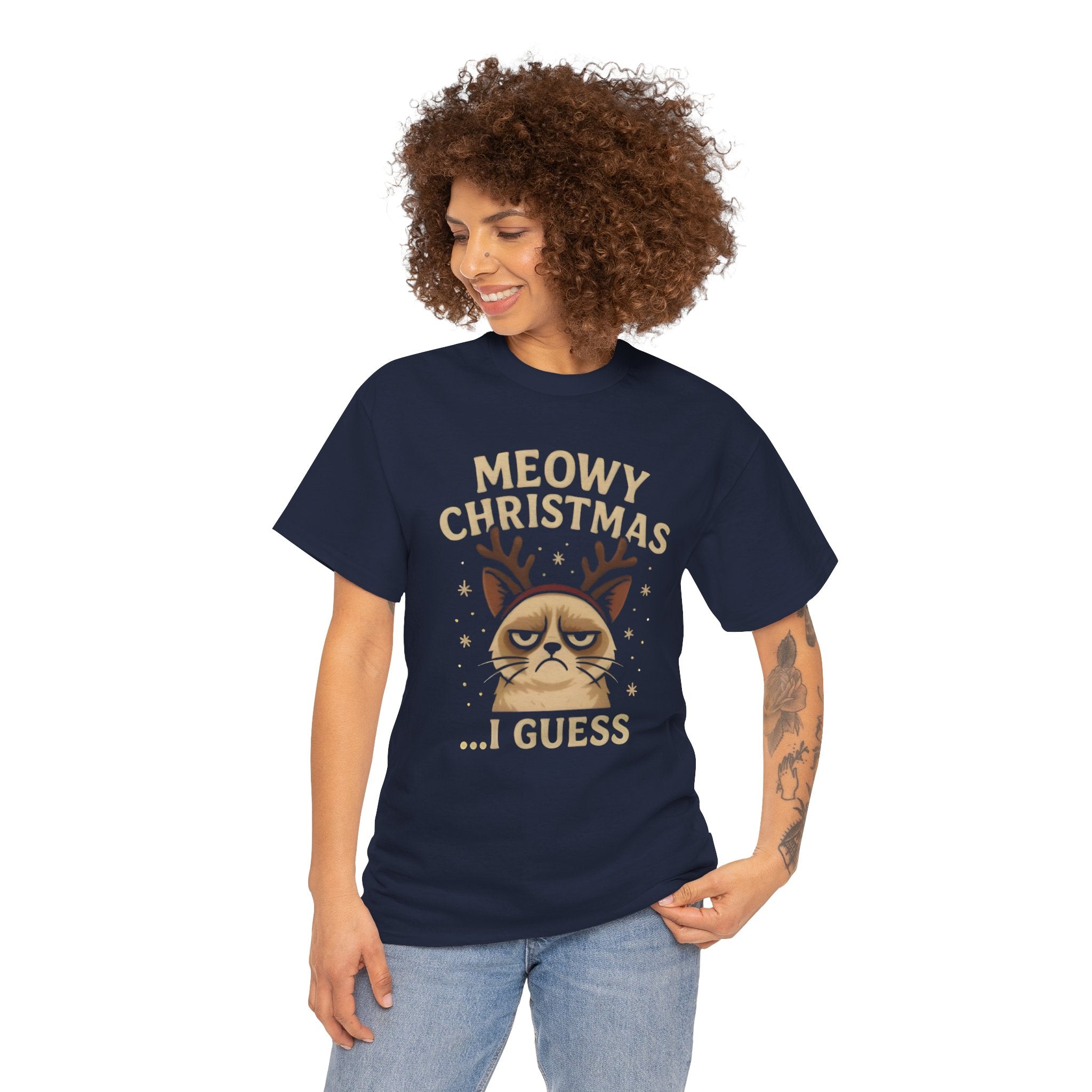 Meowy Christmas… I Guess T-Shirt — Funny Grumpy Cat Holiday Tee