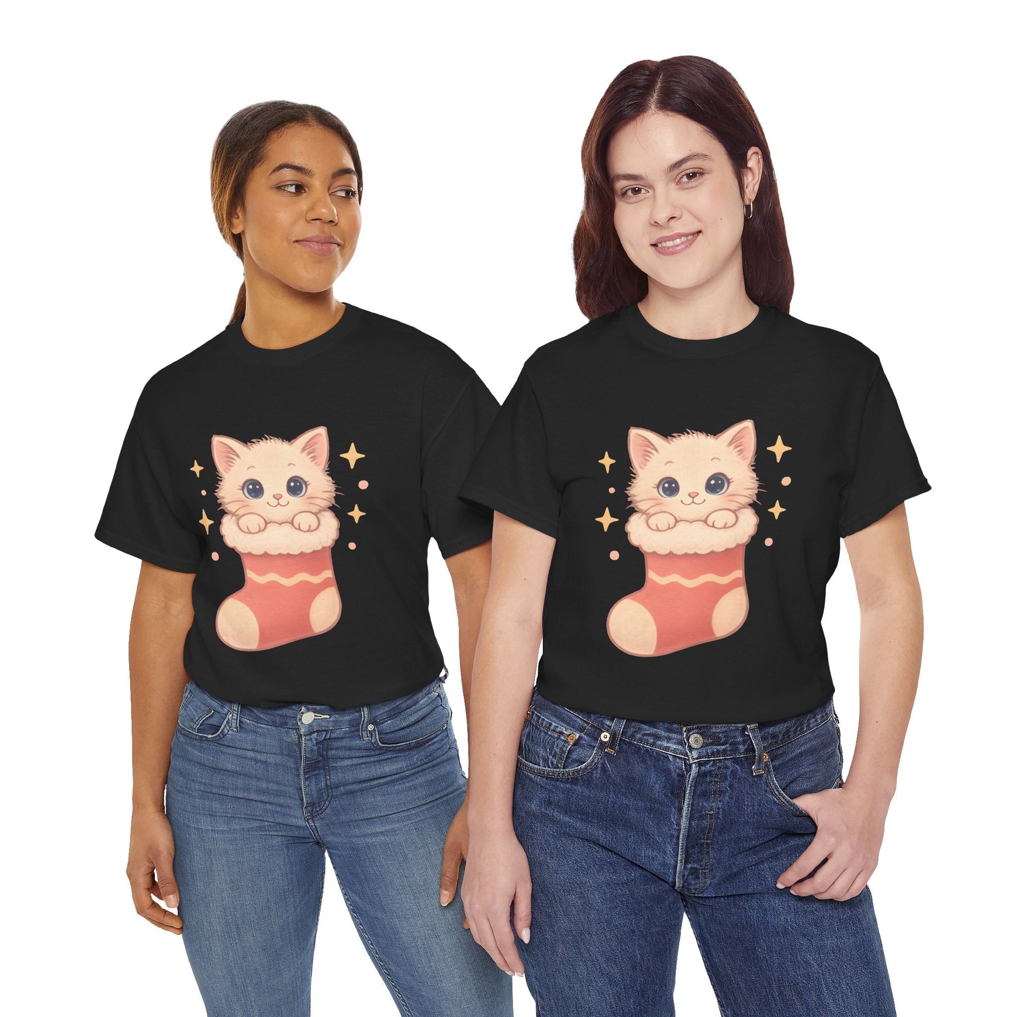 Cute Kitten in Christmas Stocking Tee