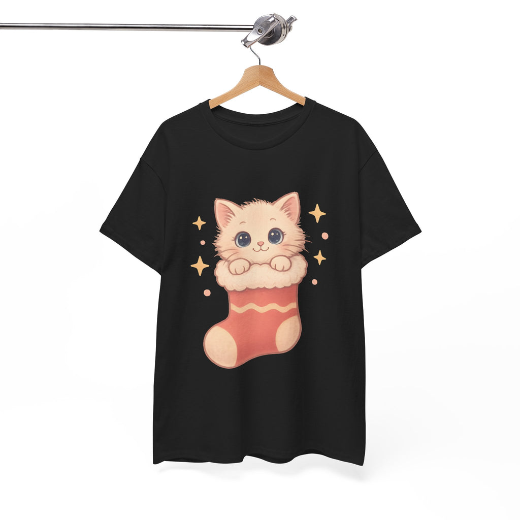 Cute Kitten in Christmas Stocking Tee