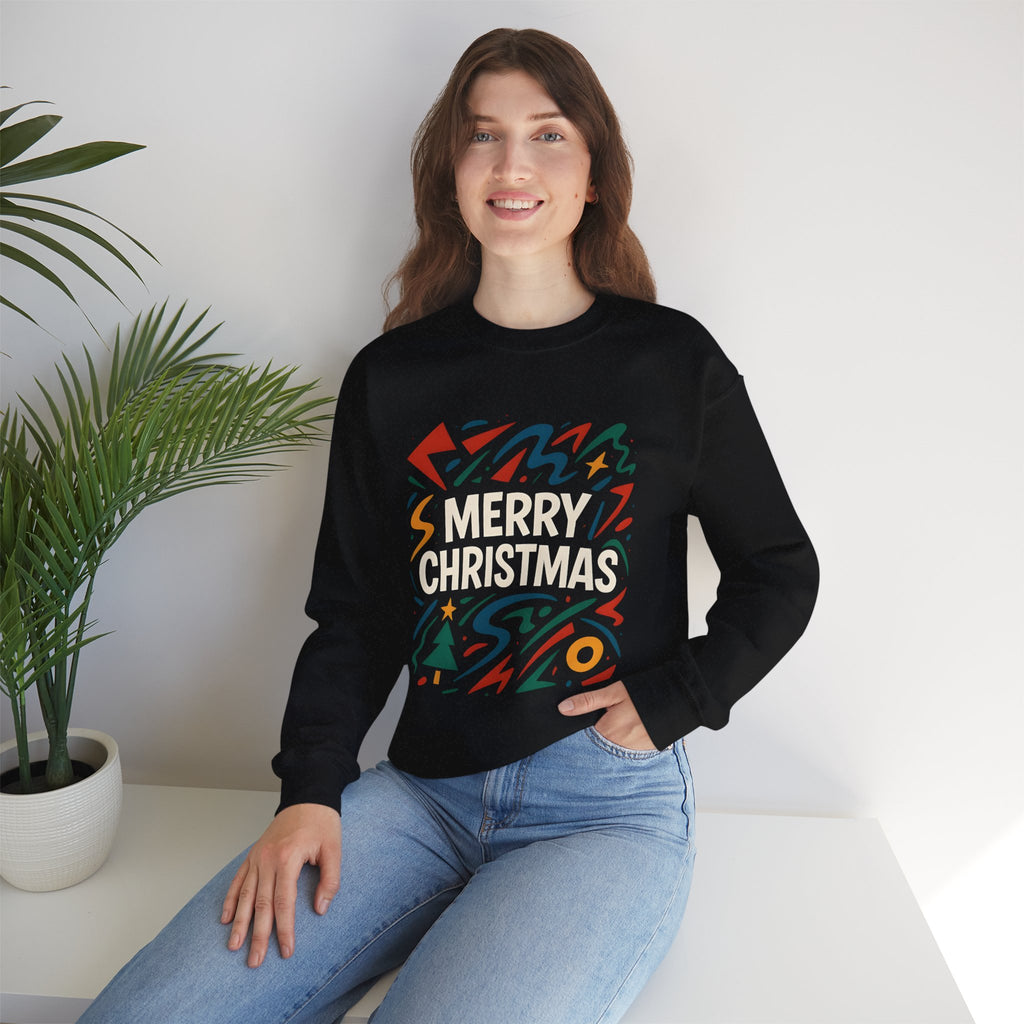 Merry Christmas Crewneck Sweatshirt — Retro Holiday Graphic