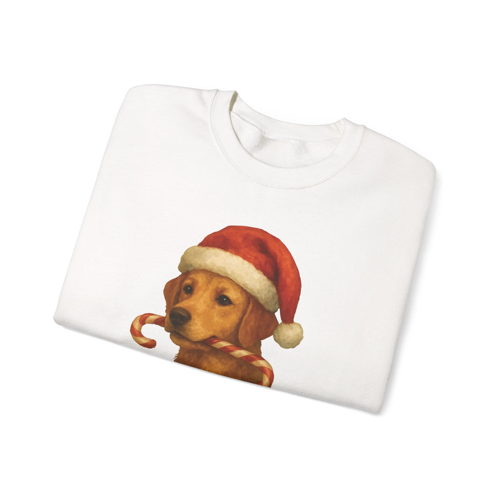Christmas Puppy Crewneck Sweatshirt — 'Merry Christmas' Holiday Dog Sweatshirt
