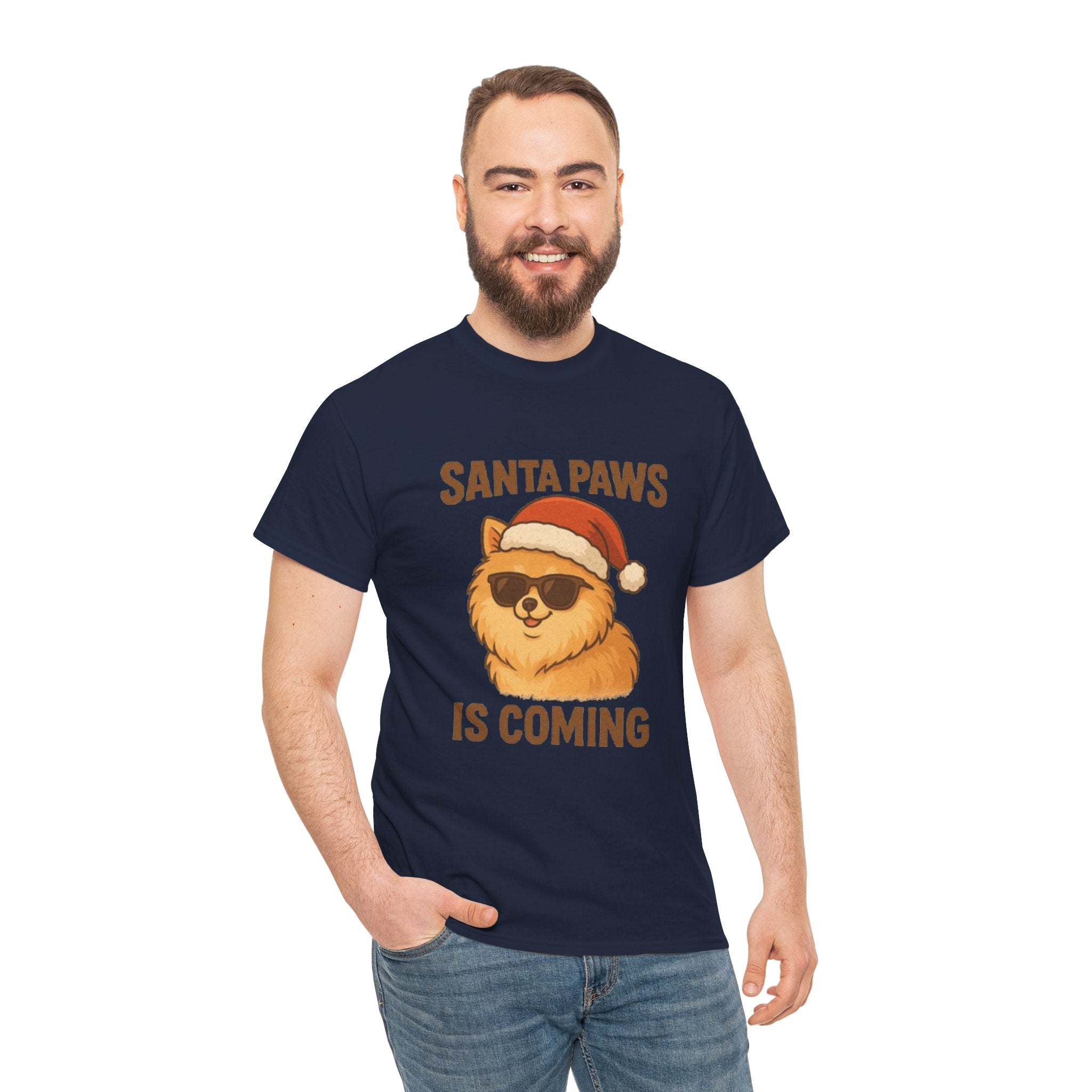 Santa Paws Is Coming T-Shirt — Cute Dog Christmas Tee