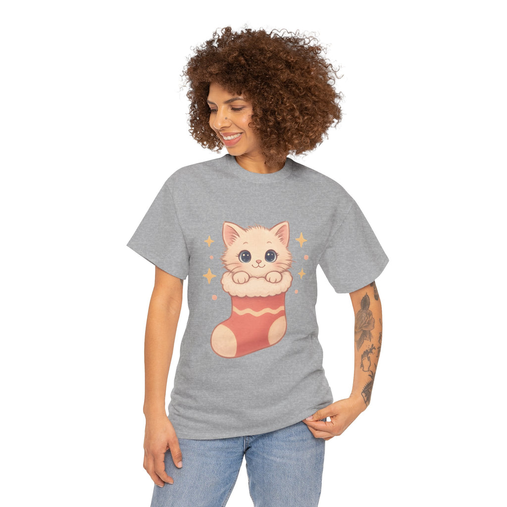 Cute Kitten in Christmas Stocking Tee