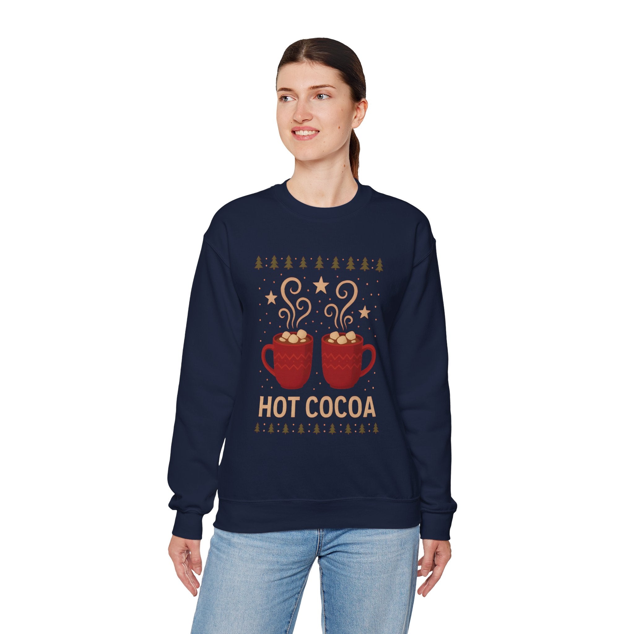 Hot Cocoa Crewneck Sweatshirt — Cozy Winter Mug Graphic