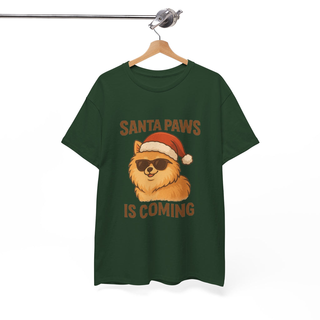 Santa Paws Is Coming T-Shirt — Cute Dog Christmas Tee