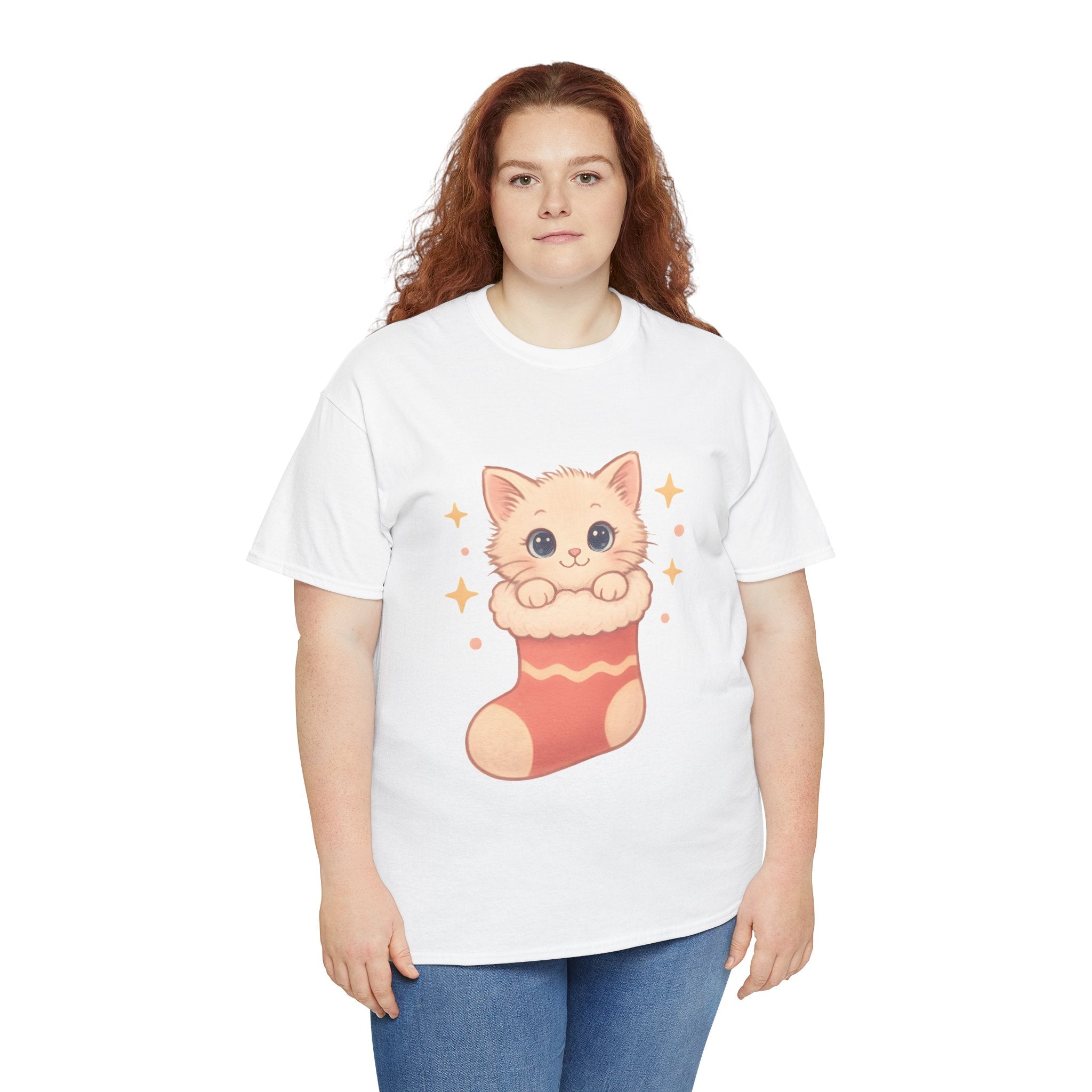 Cute Kitten in Christmas Stocking Tee