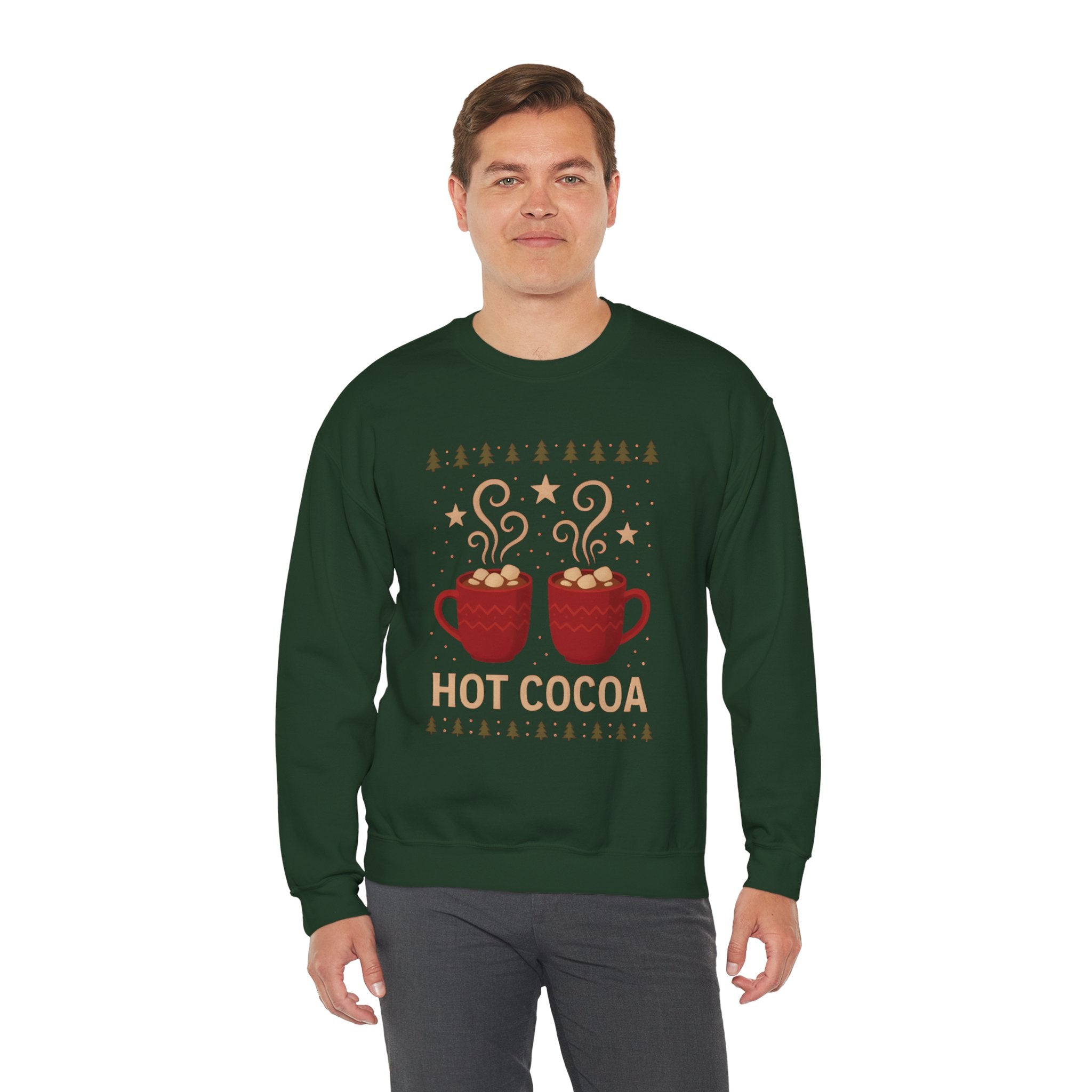 Hot Cocoa Crewneck Sweatshirt — Cozy Winter Mug Graphic