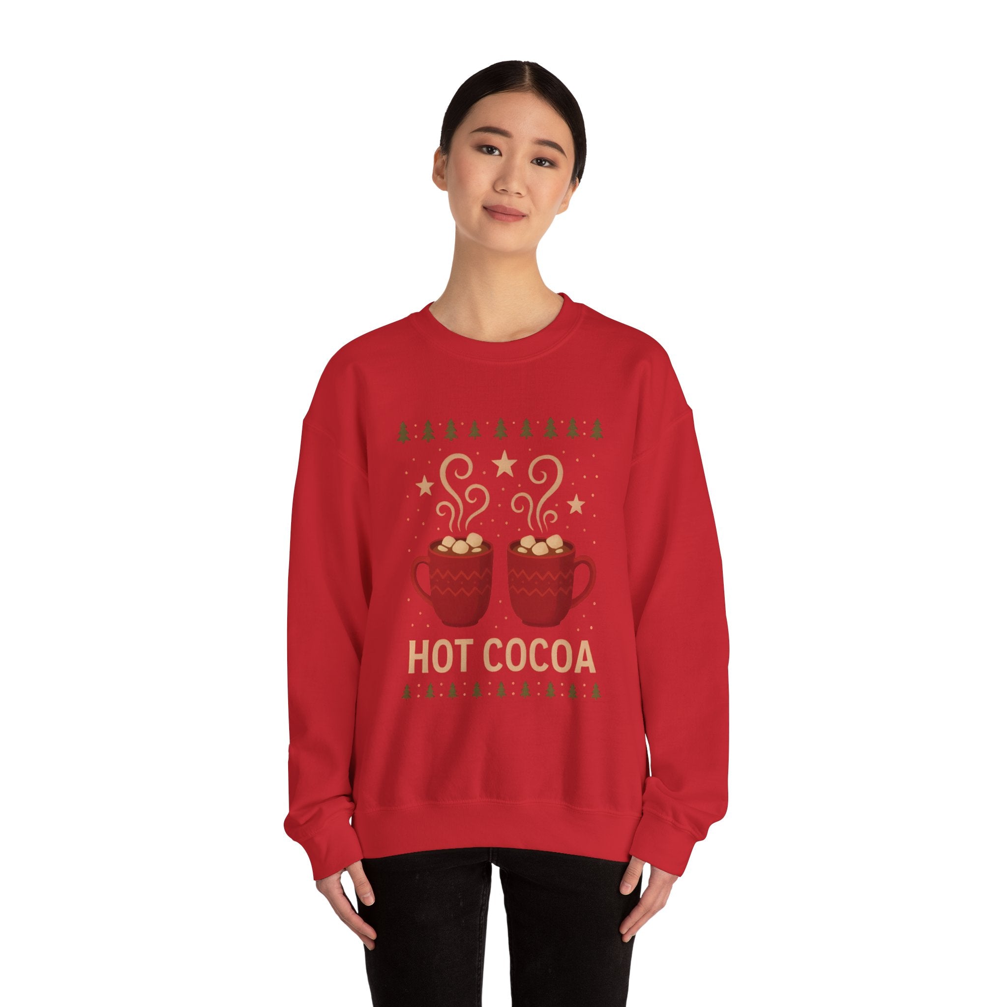 Hot Cocoa Crewneck Sweatshirt — Cozy Winter Mug Graphic
