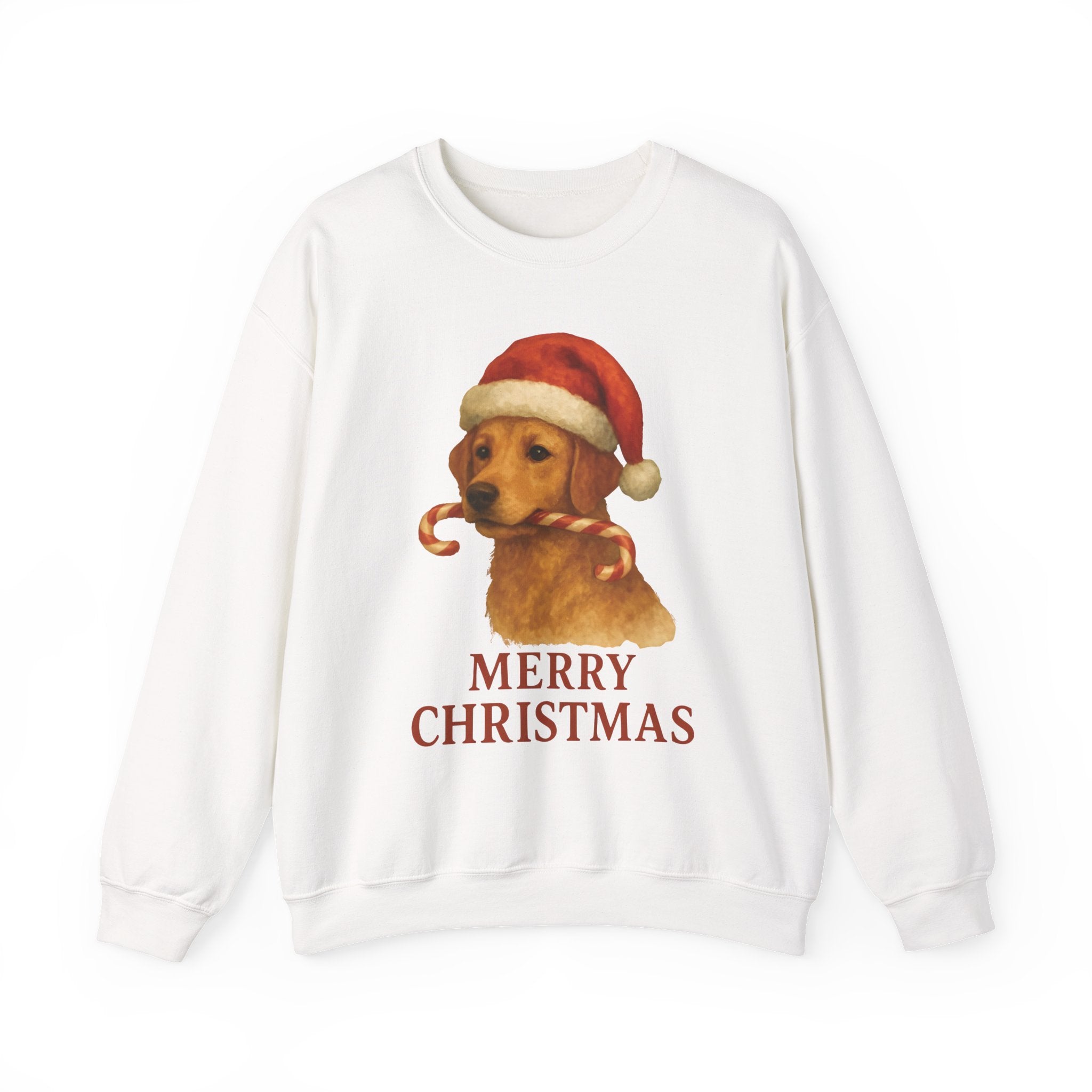 Christmas Puppy Crewneck Sweatshirt — 'Merry Christmas' Holiday Dog Sweatshirt