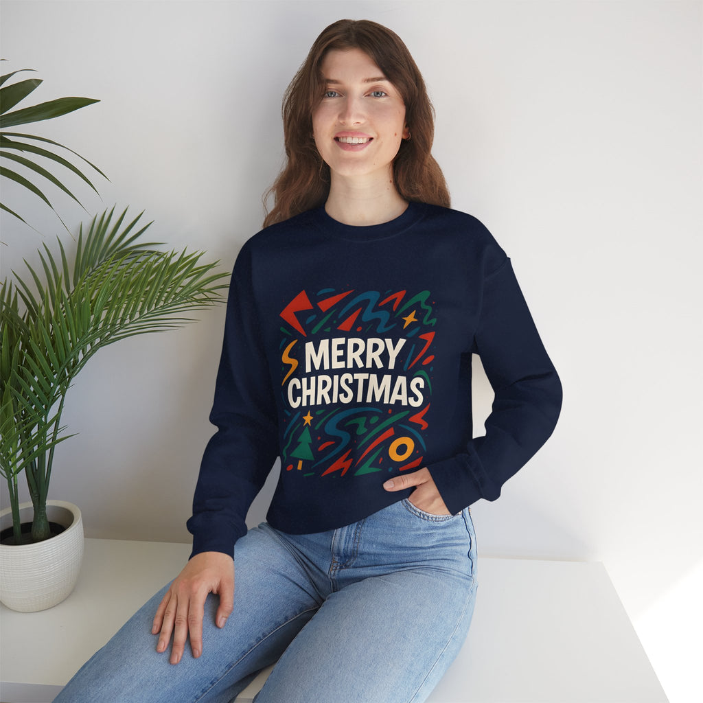 Merry Christmas Crewneck Sweatshirt — Retro Holiday Graphic