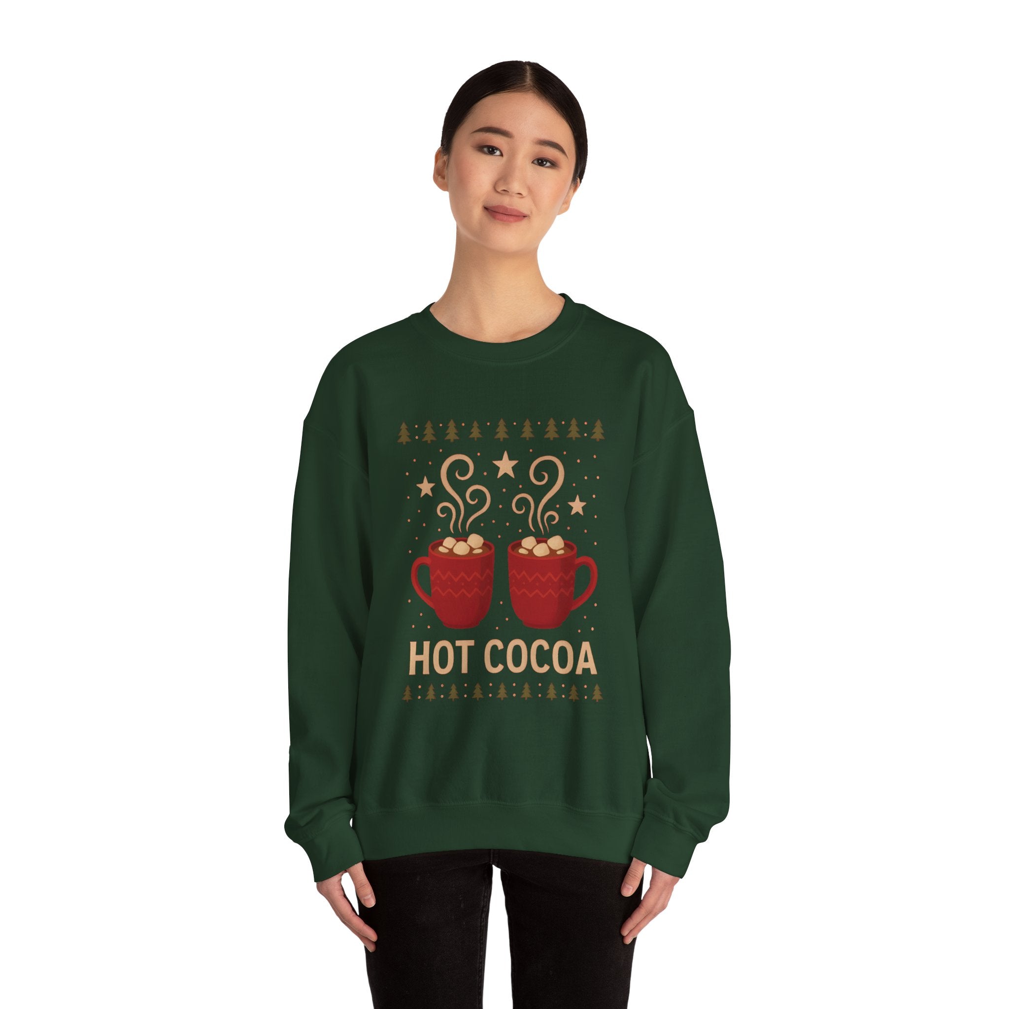 Hot Cocoa Crewneck Sweatshirt — Cozy Winter Mug Graphic