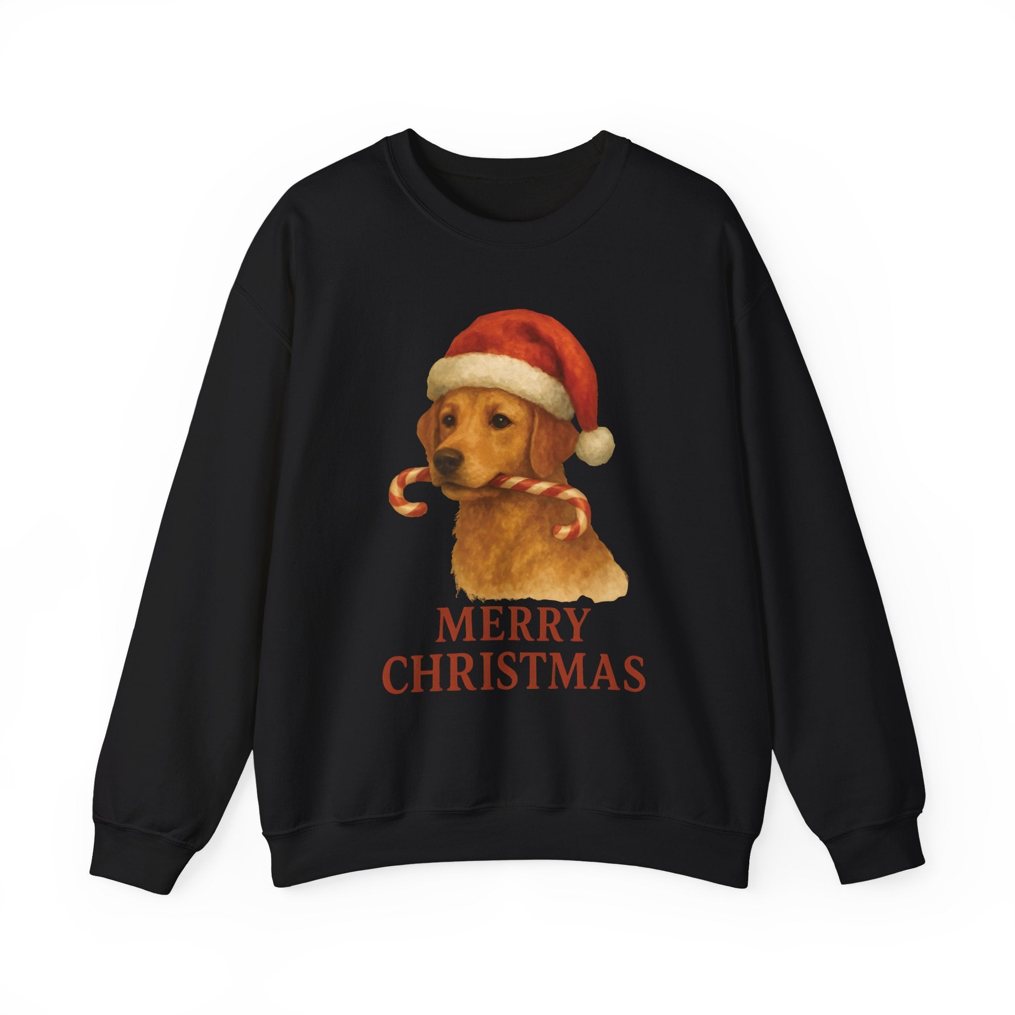 Christmas Puppy Crewneck Sweatshirt — 'Merry Christmas' Holiday Dog Sweatshirt