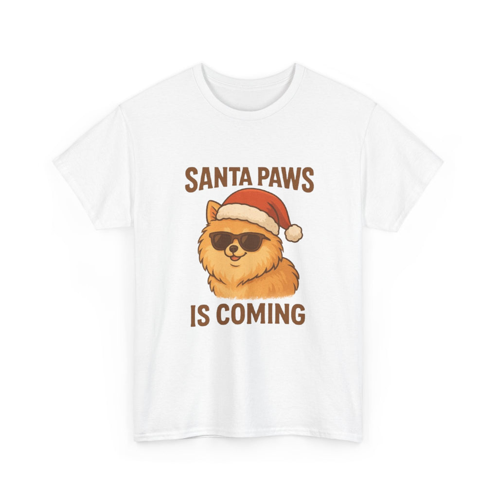 Santa Paws Is Coming T-Shirt — Cute Dog Christmas Tee