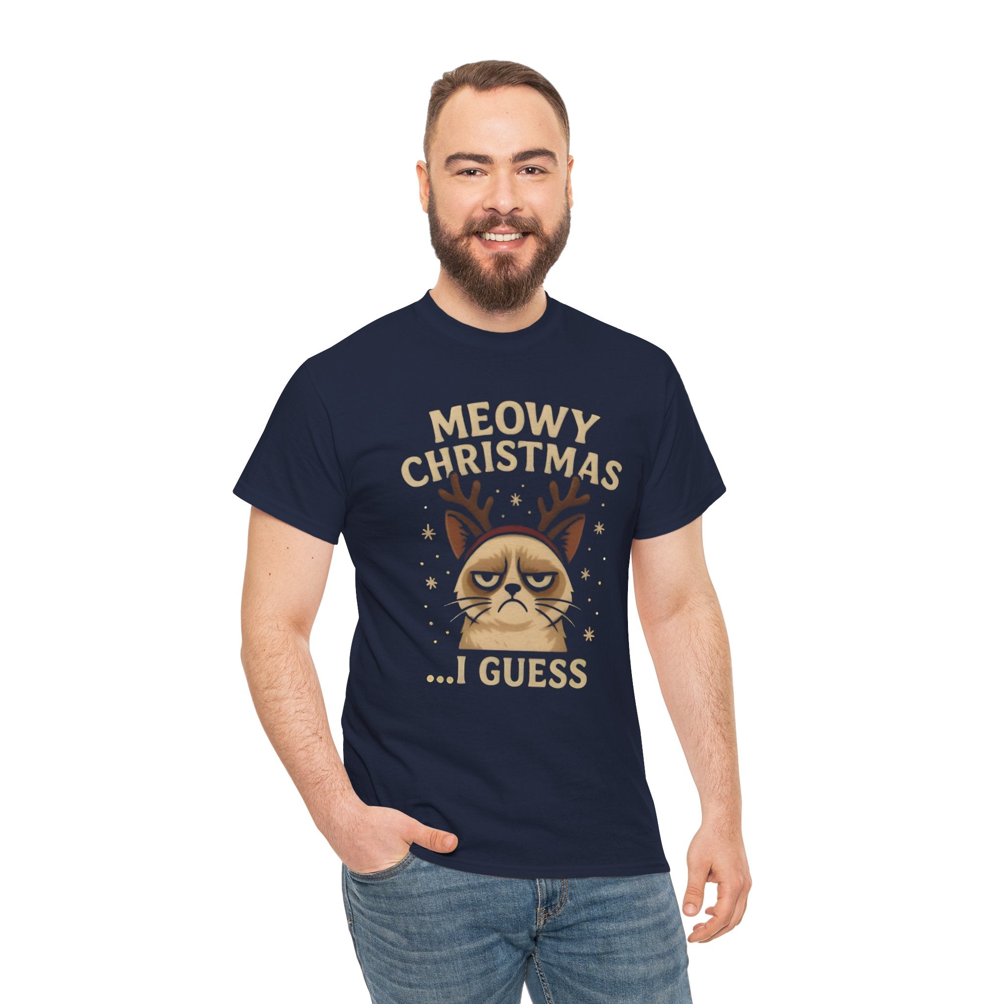 Meowy Christmas… I Guess T-Shirt — Funny Grumpy Cat Holiday Tee