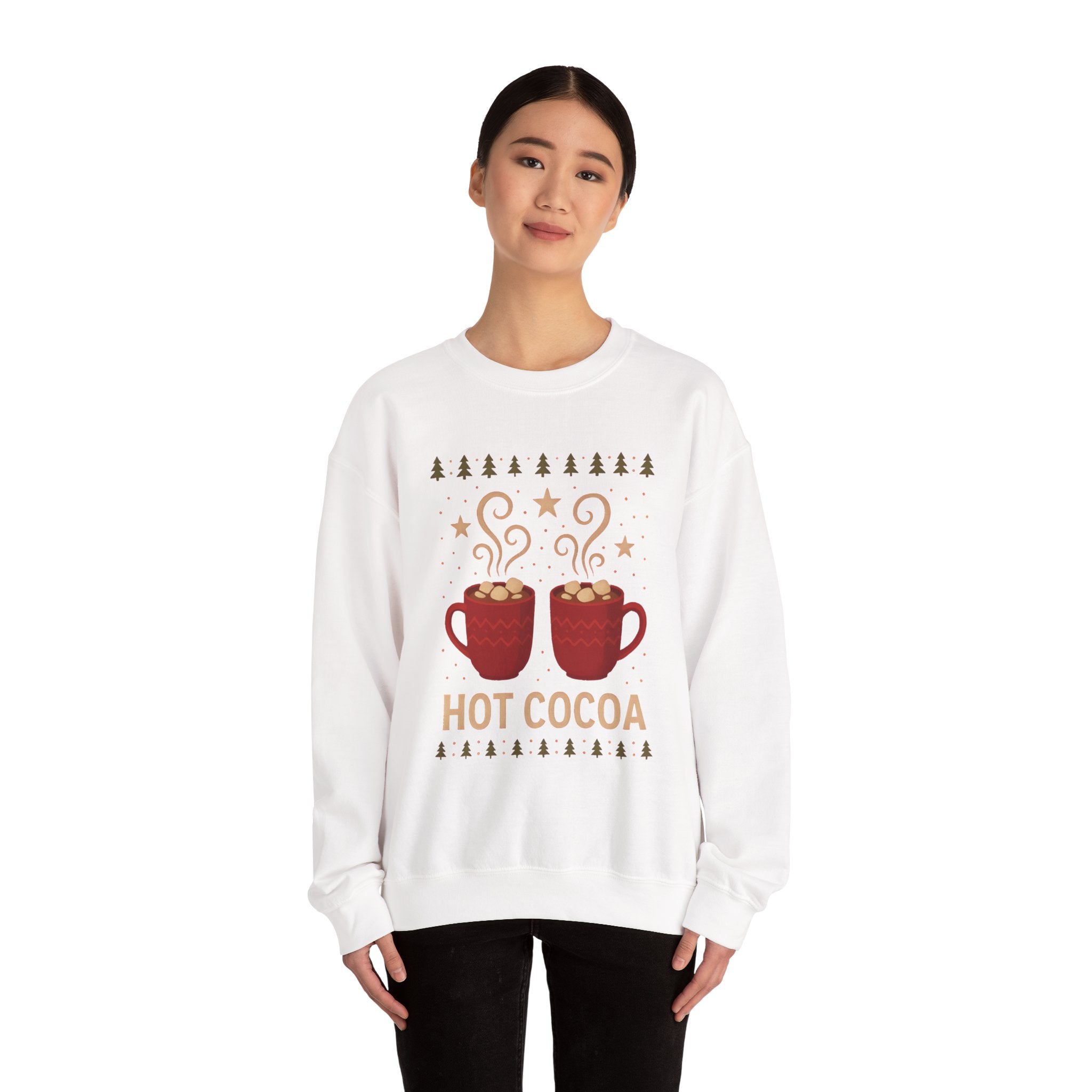 Hot Cocoa Crewneck Sweatshirt — Cozy Winter Mug Graphic